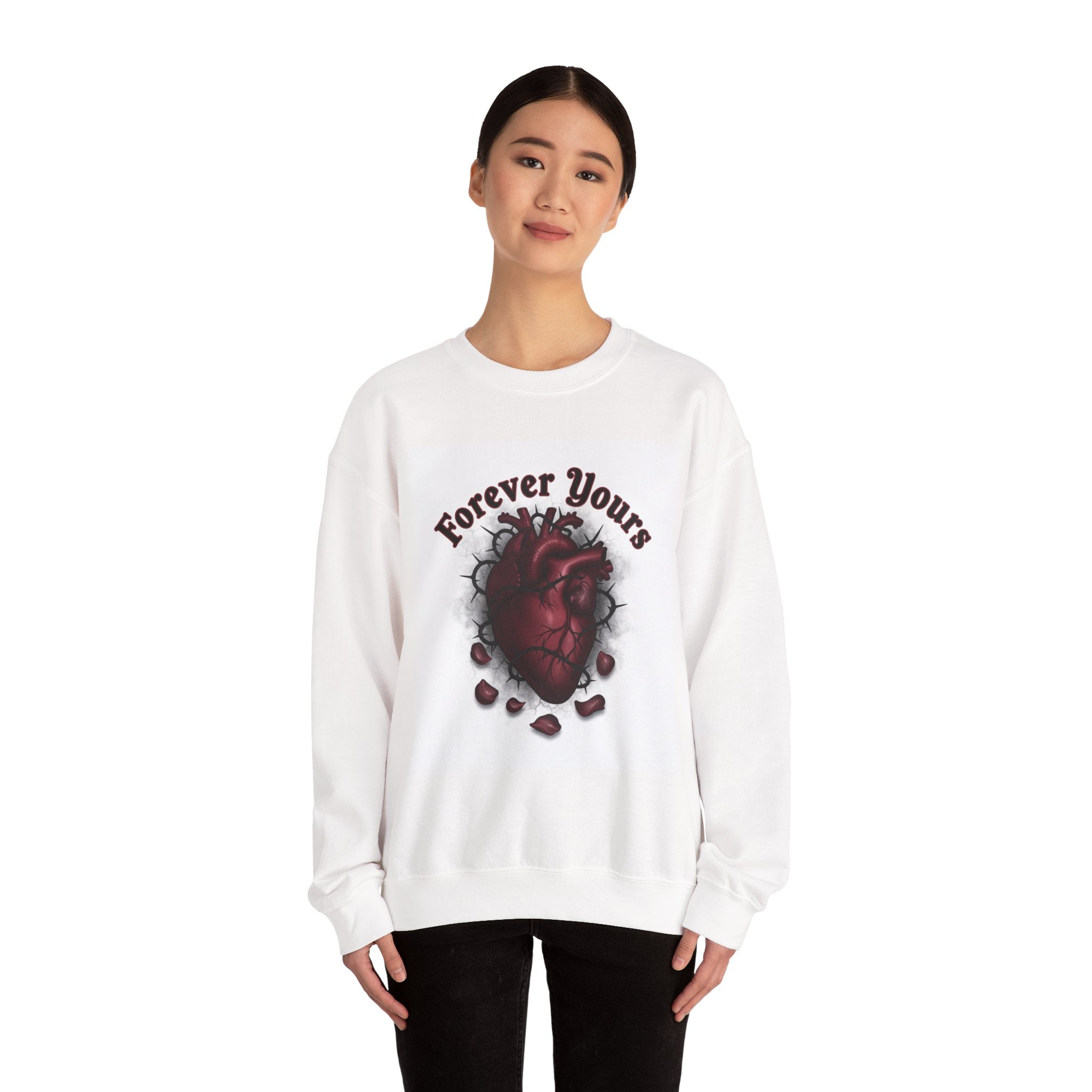 Anatomical Heart 'Forever Yours' Sweatshirt, goth valentine, dark romance