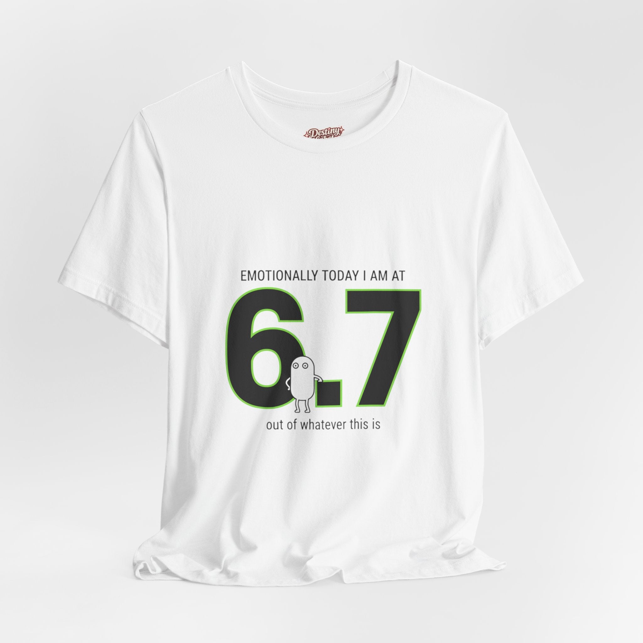 6.7 minimalist number tee, 67 shirt | absurdist humor, TikTok meme shirt