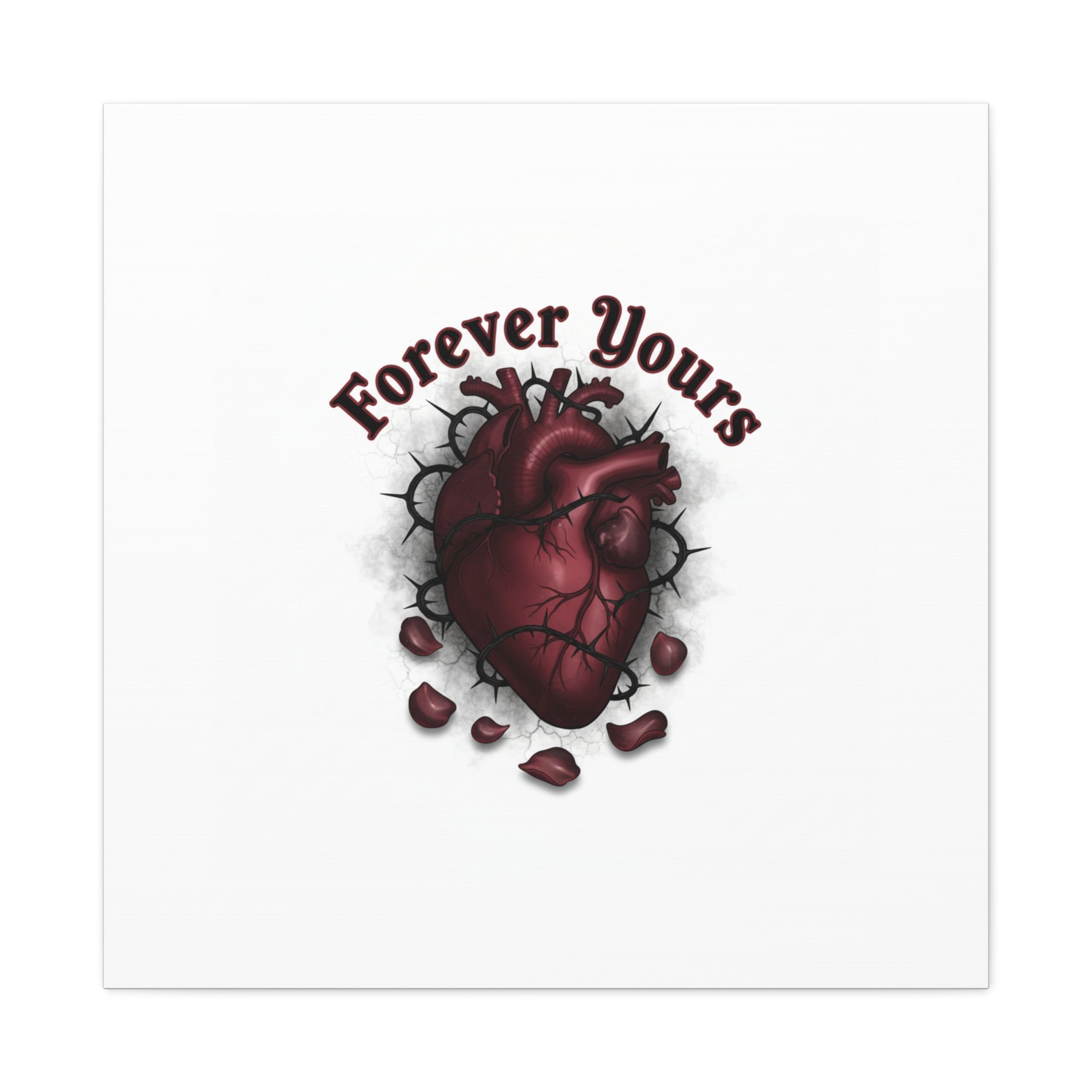 Anatomical Heart 'Forever Yours' Canvas | Dark Romance, Goth Valentine