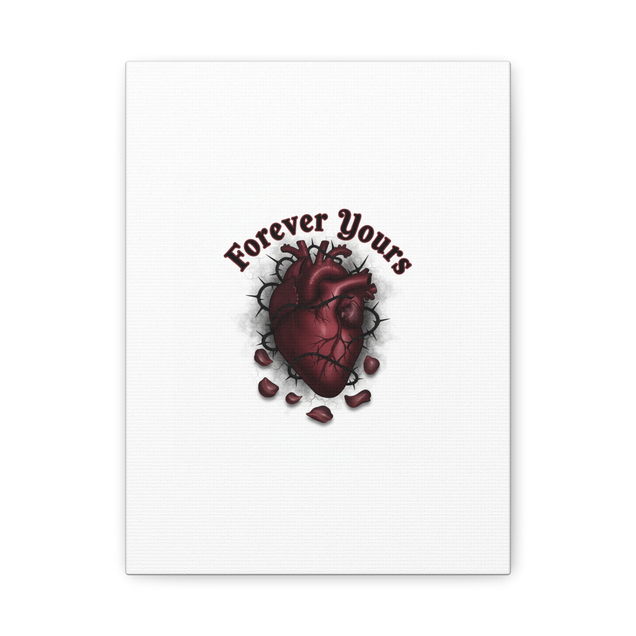 Anatomical Heart 'Forever Yours' Canvas | Dark Romance, Goth Valentine