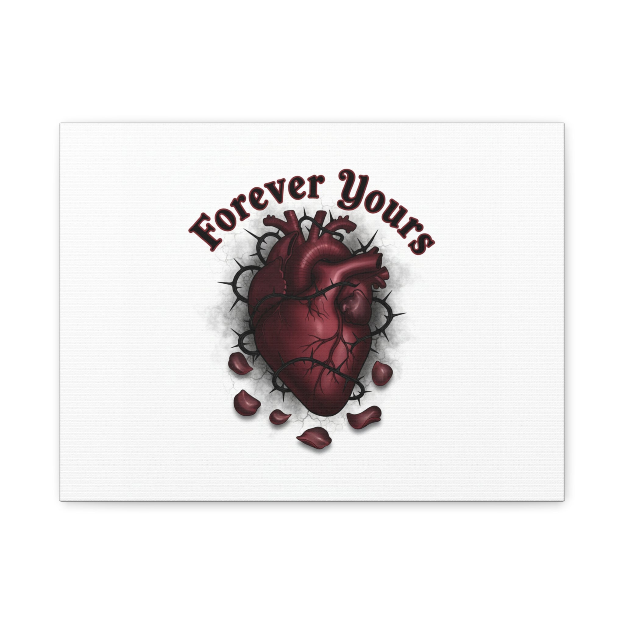 Anatomical Heart 'Forever Yours' Canvas | Dark Romance, Goth Valentine