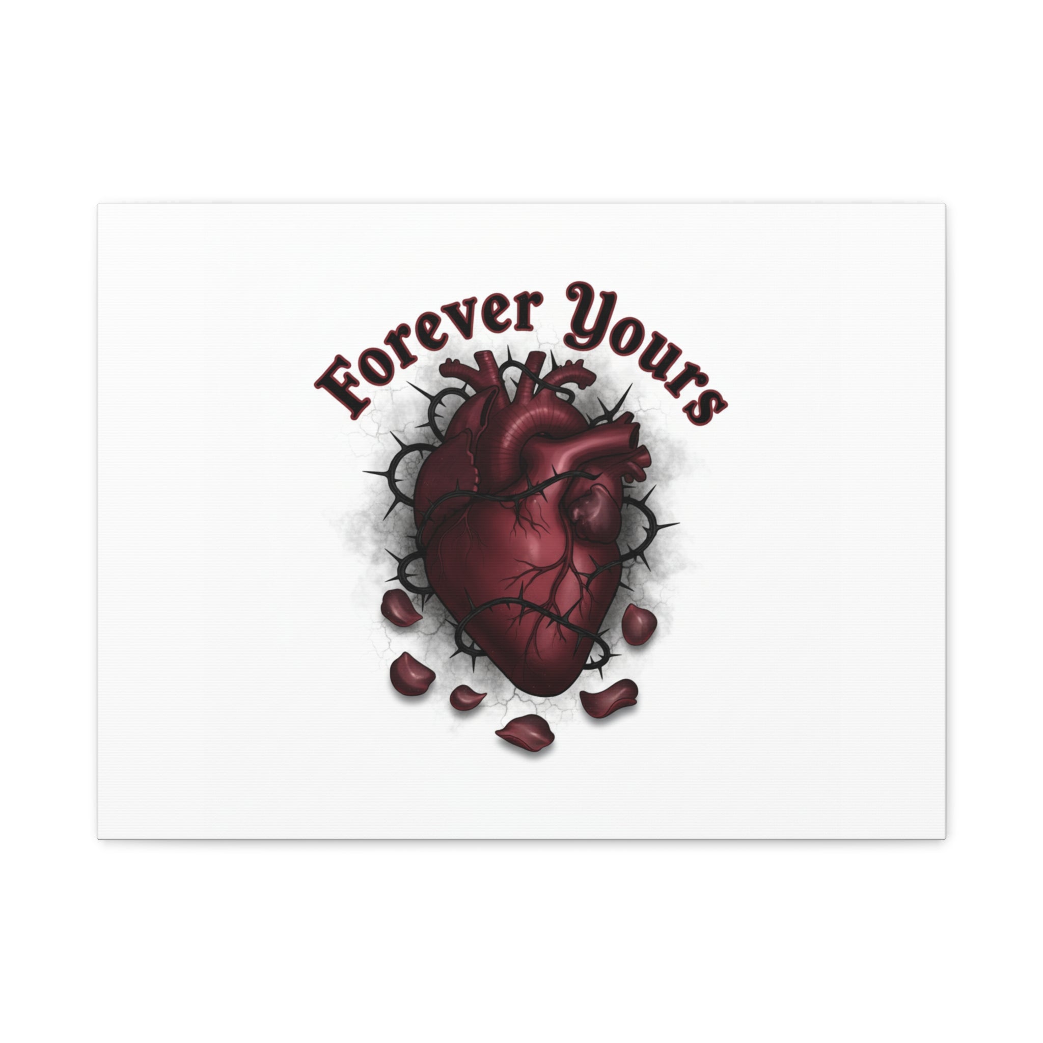 Anatomical Heart 'Forever Yours' Canvas | Dark Romance, Goth Valentine