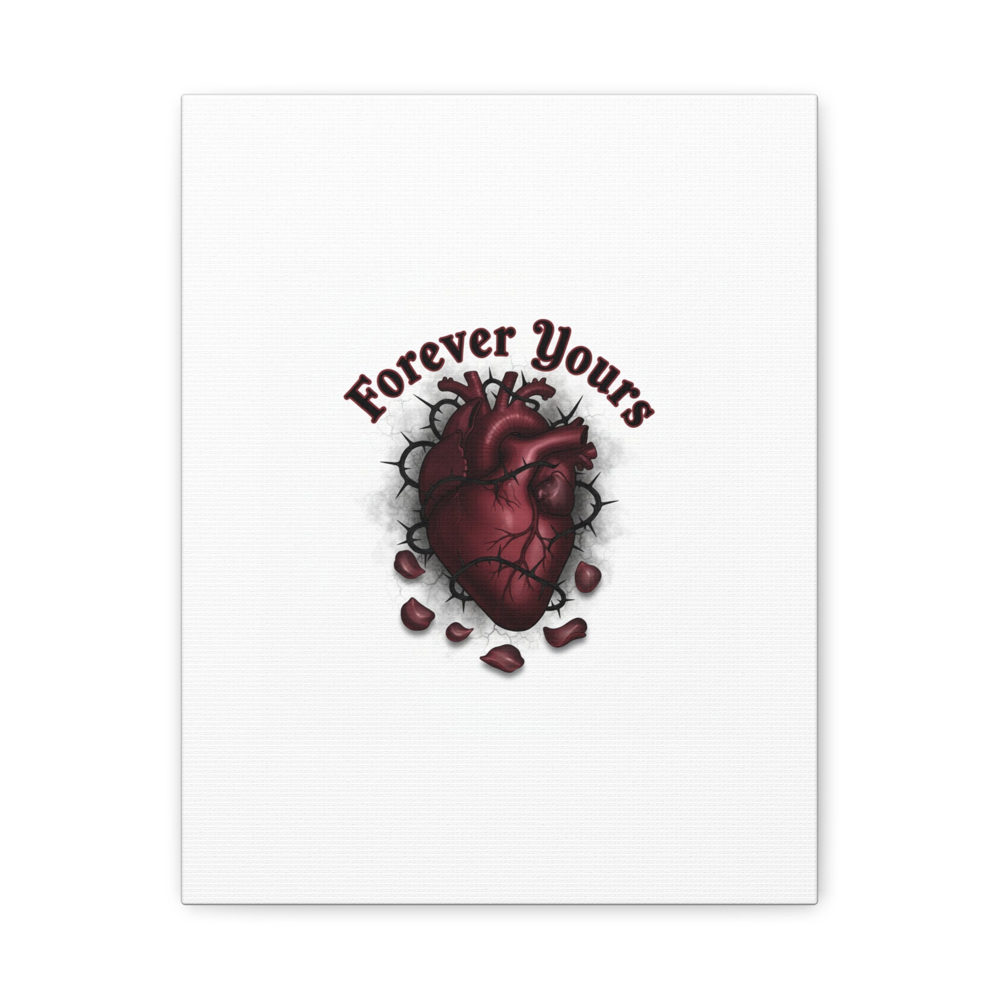 Anatomical Heart 'Forever Yours' Canvas | Dark Romance, Goth Valentine