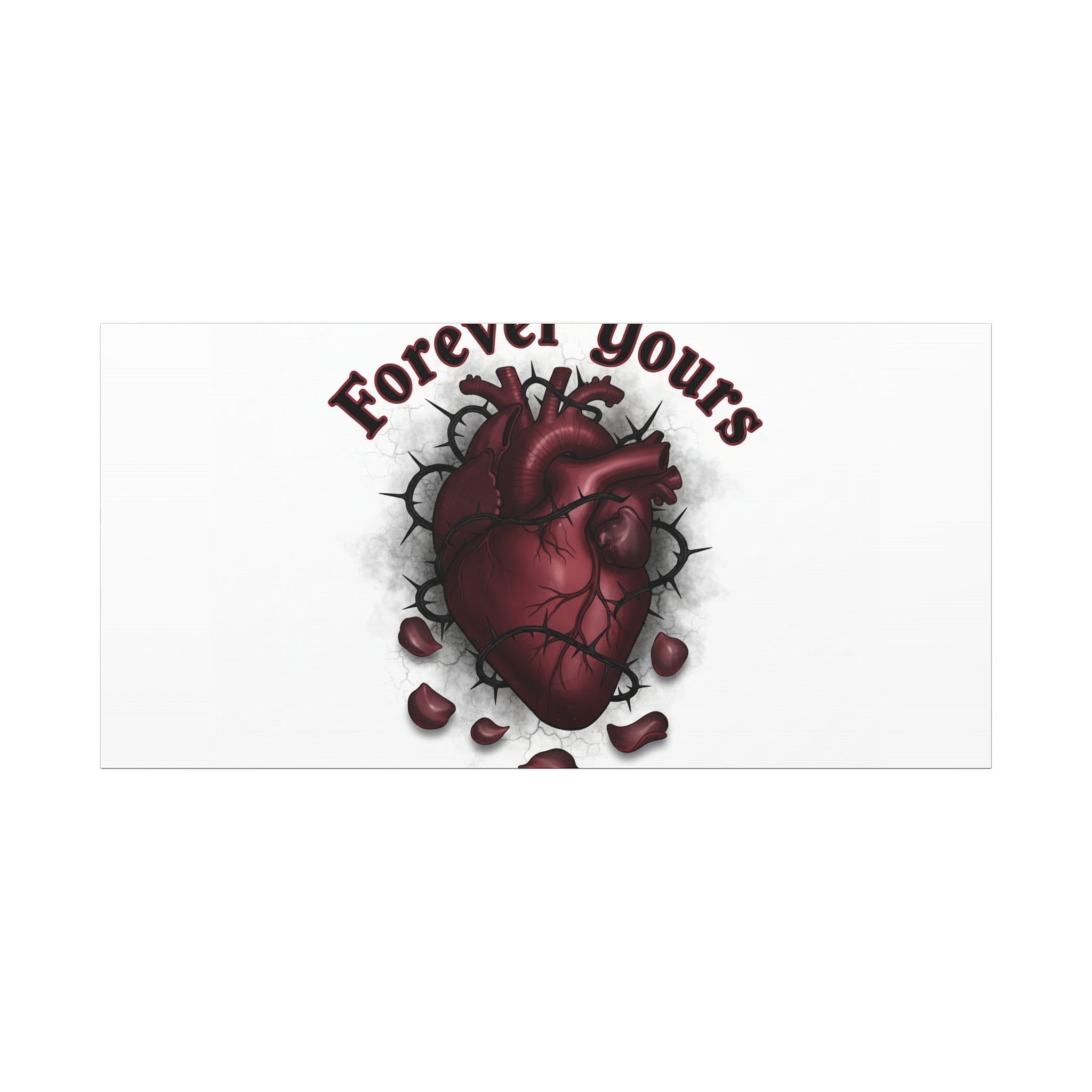 Anatomical Heart 'Forever Yours' Canvas | Dark Romance, Goth Valentine