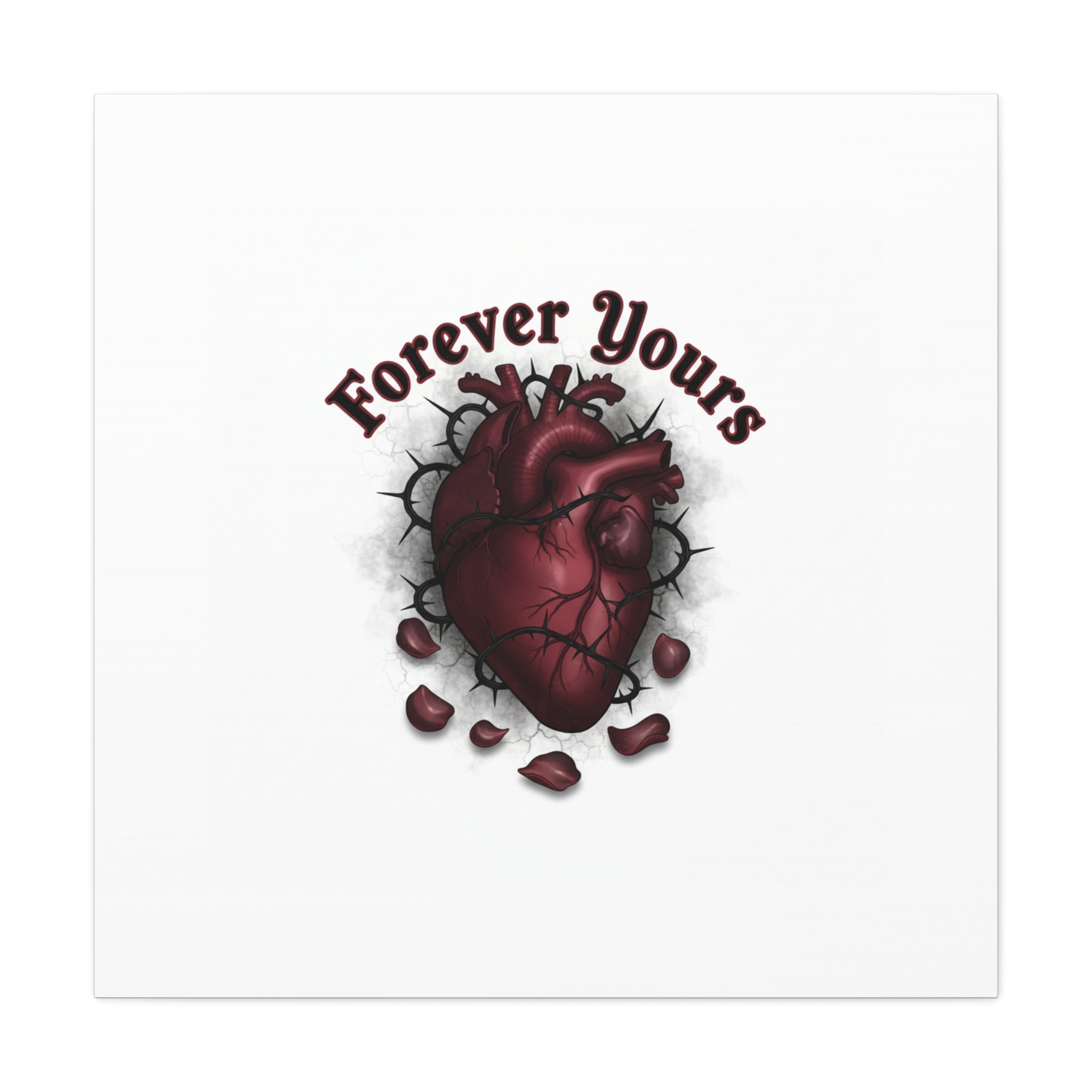 Anatomical Heart 'Forever Yours' Canvas | Dark Romance, Goth Valentine