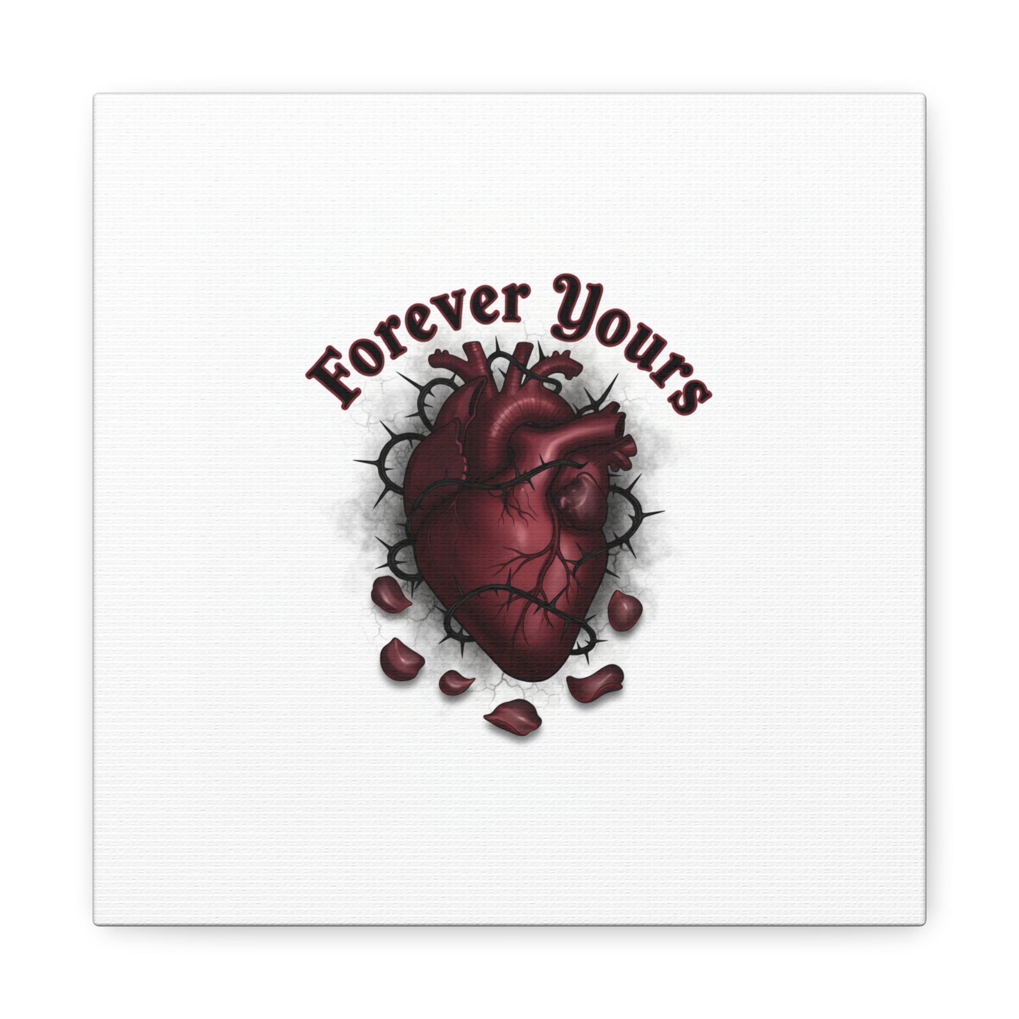 Anatomical Heart 'Forever Yours' Canvas | Dark Romance, Goth Valentine