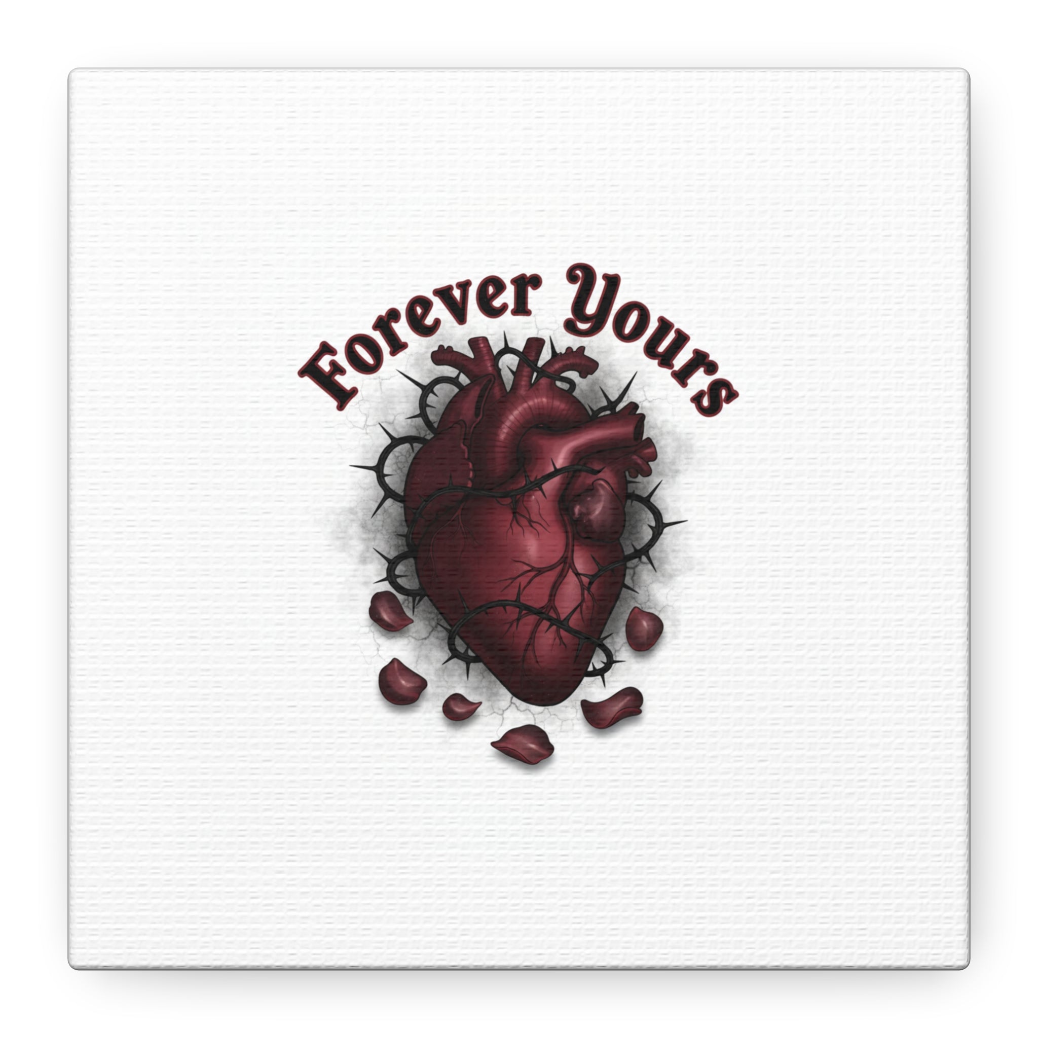 Anatomical Heart 'Forever Yours' Canvas | Dark Romance, Goth Valentine