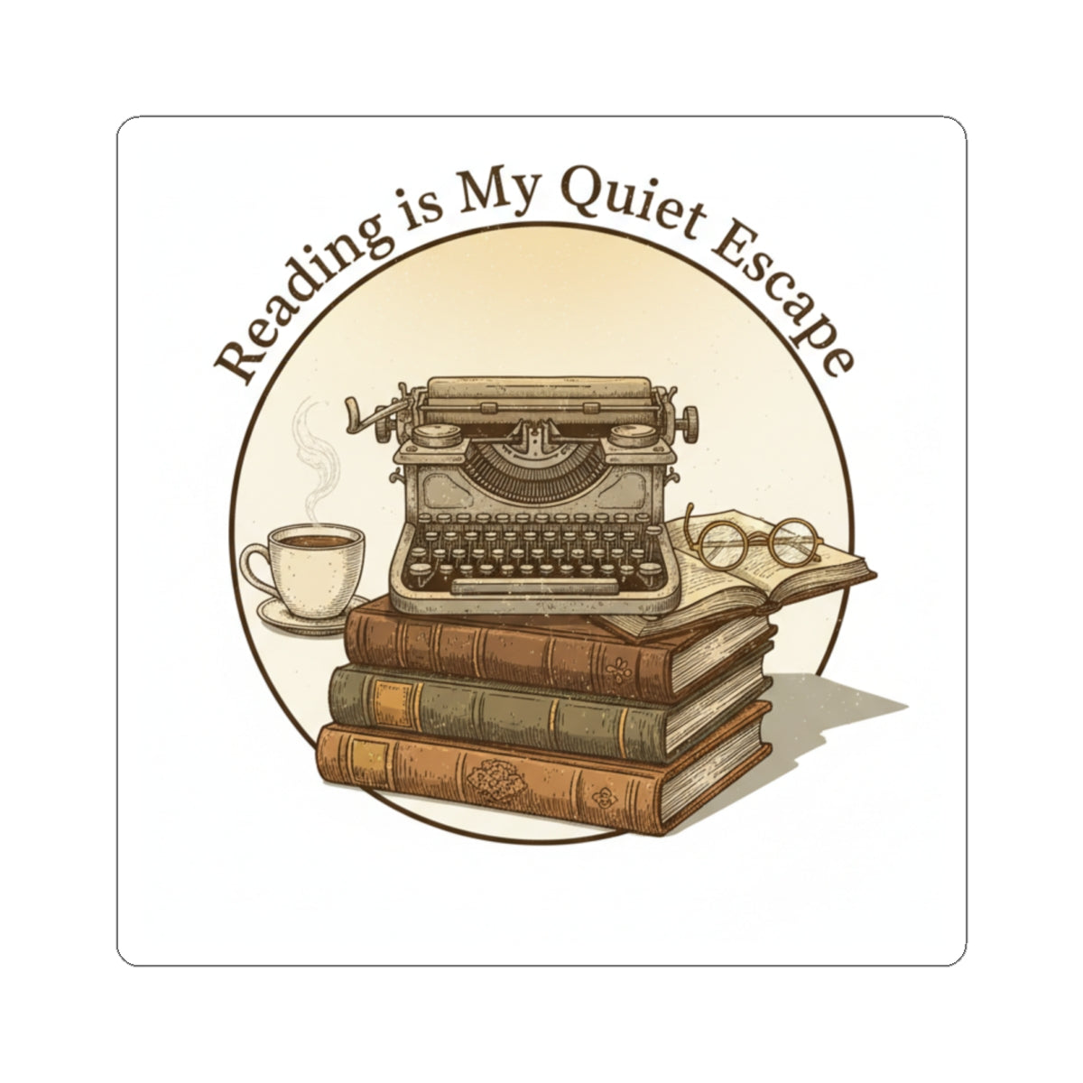 Reading Is My Quiet Escape Sticker | Book Lover, Typewriter Vintage Bookish