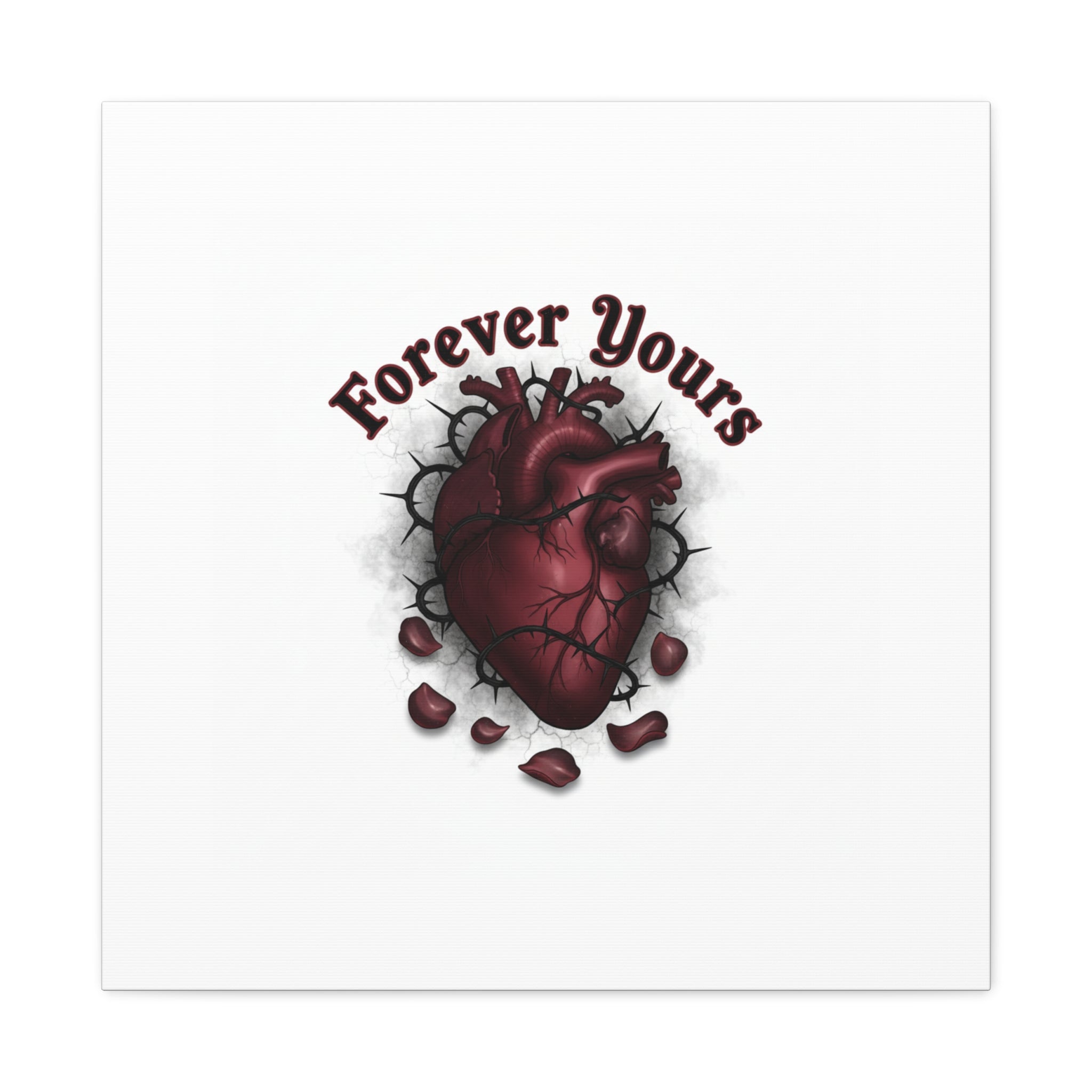 Anatomical Heart 'Forever Yours' Canvas | Dark Romance, Goth Valentine