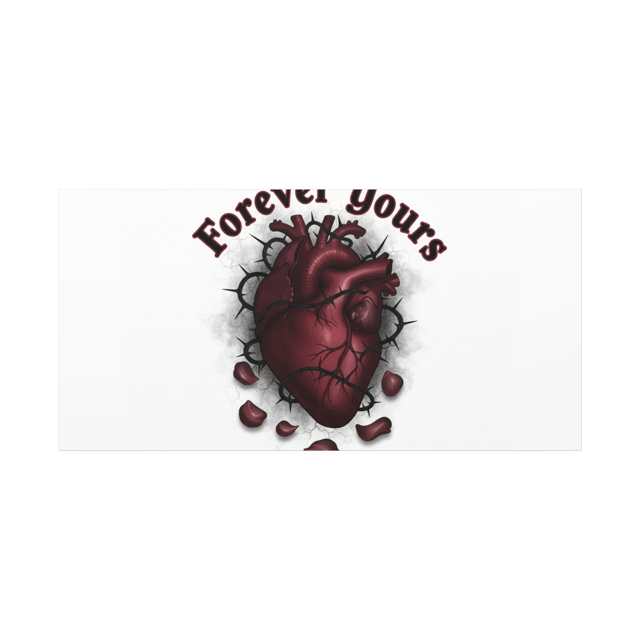 Anatomical Heart 'Forever Yours' Canvas | Dark Romance, Goth Valentine