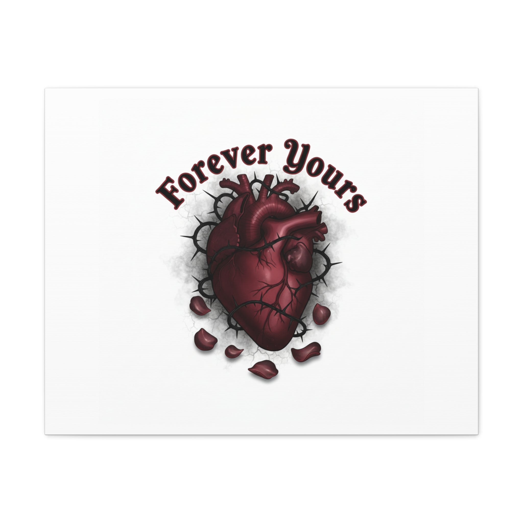 Anatomical Heart 'Forever Yours' Canvas | Dark Romance, Goth Valentine