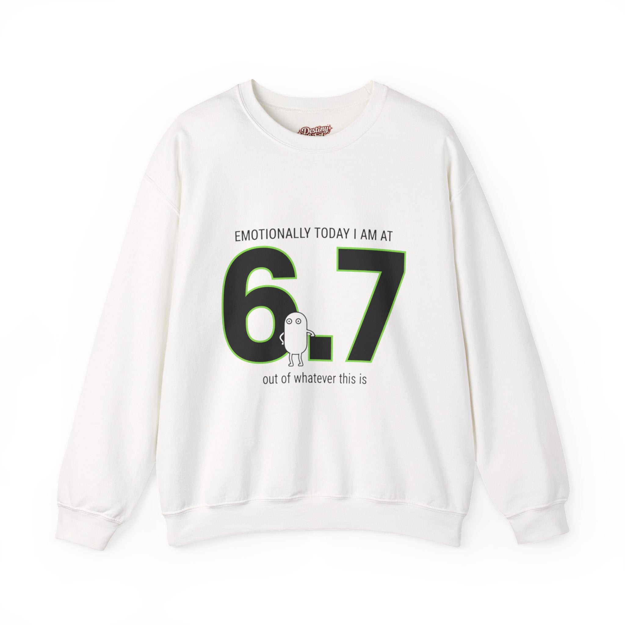 6.7 minimalist number crewneck sweatshirt | absurdist humor, meme shirt