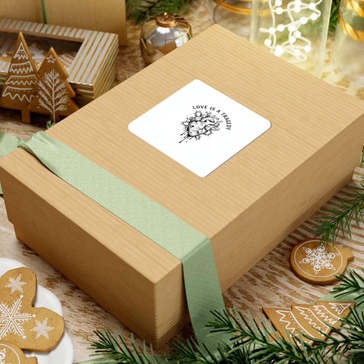 Love Is a Tragedy Heart Illustration Sticker | goth valentine, dark romance