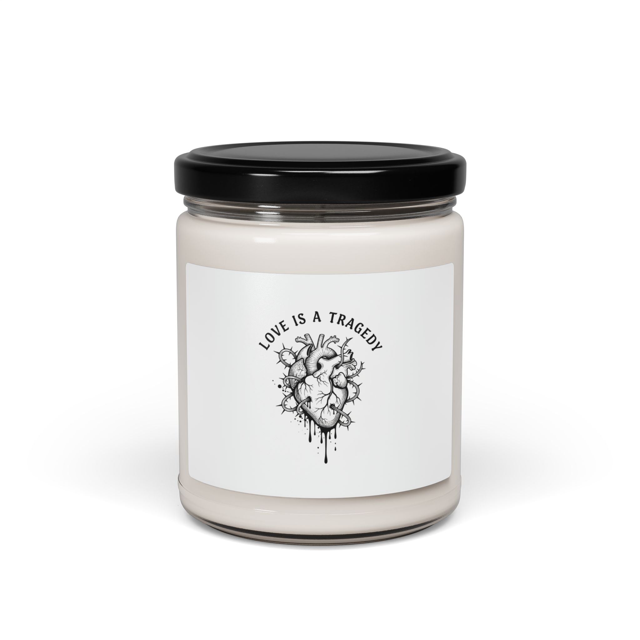 Love Is a Tragedy Candle | Goth Valentine, Dark Romance Soy Candle