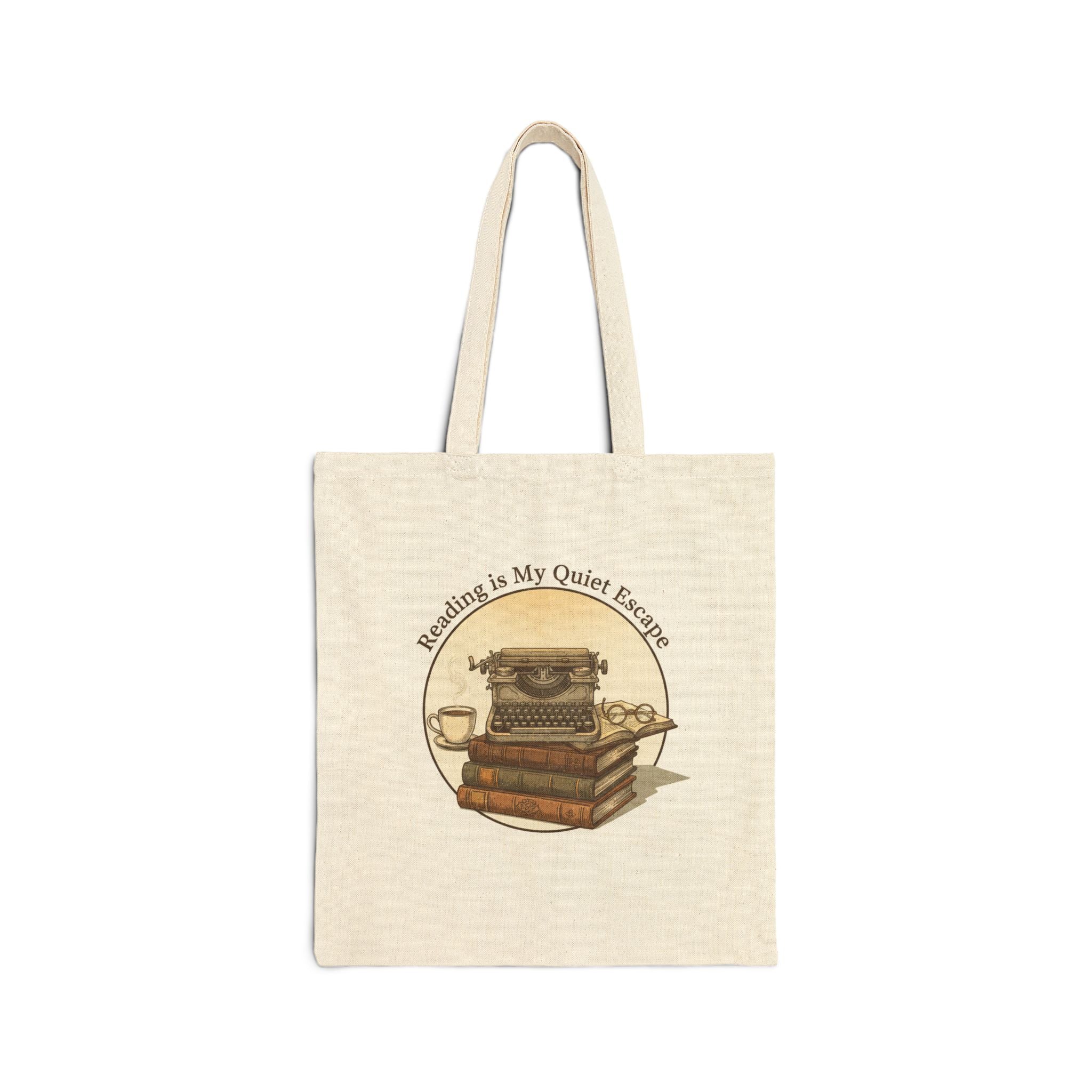 Just One More Chapter Tote | Book Lover Canvas Tote, Typewriter Vintage