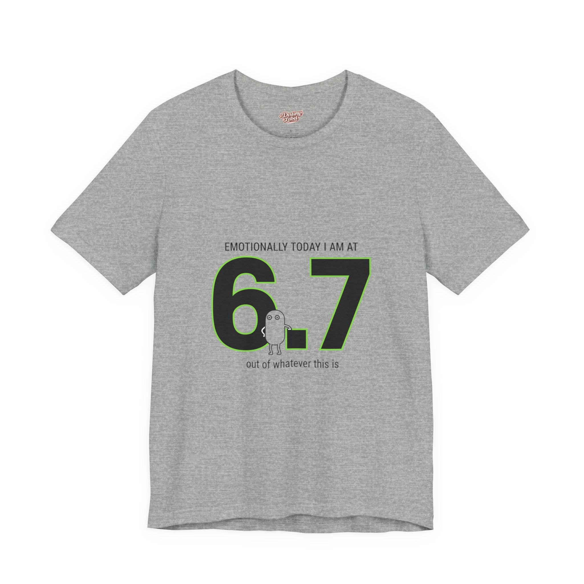 6.7 minimalist number tee, 67 shirt | absurdist humor, TikTok meme shirt