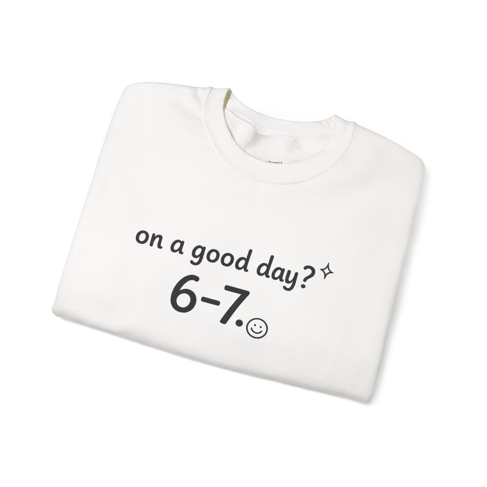 6-7 meme crewneck sweatshirt | 67 shirt, absurdist humor