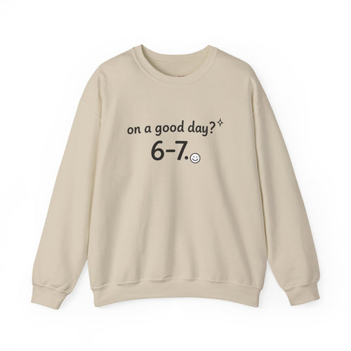6-7 meme crewneck sweatshirt | 67 shirt, absurdist humor