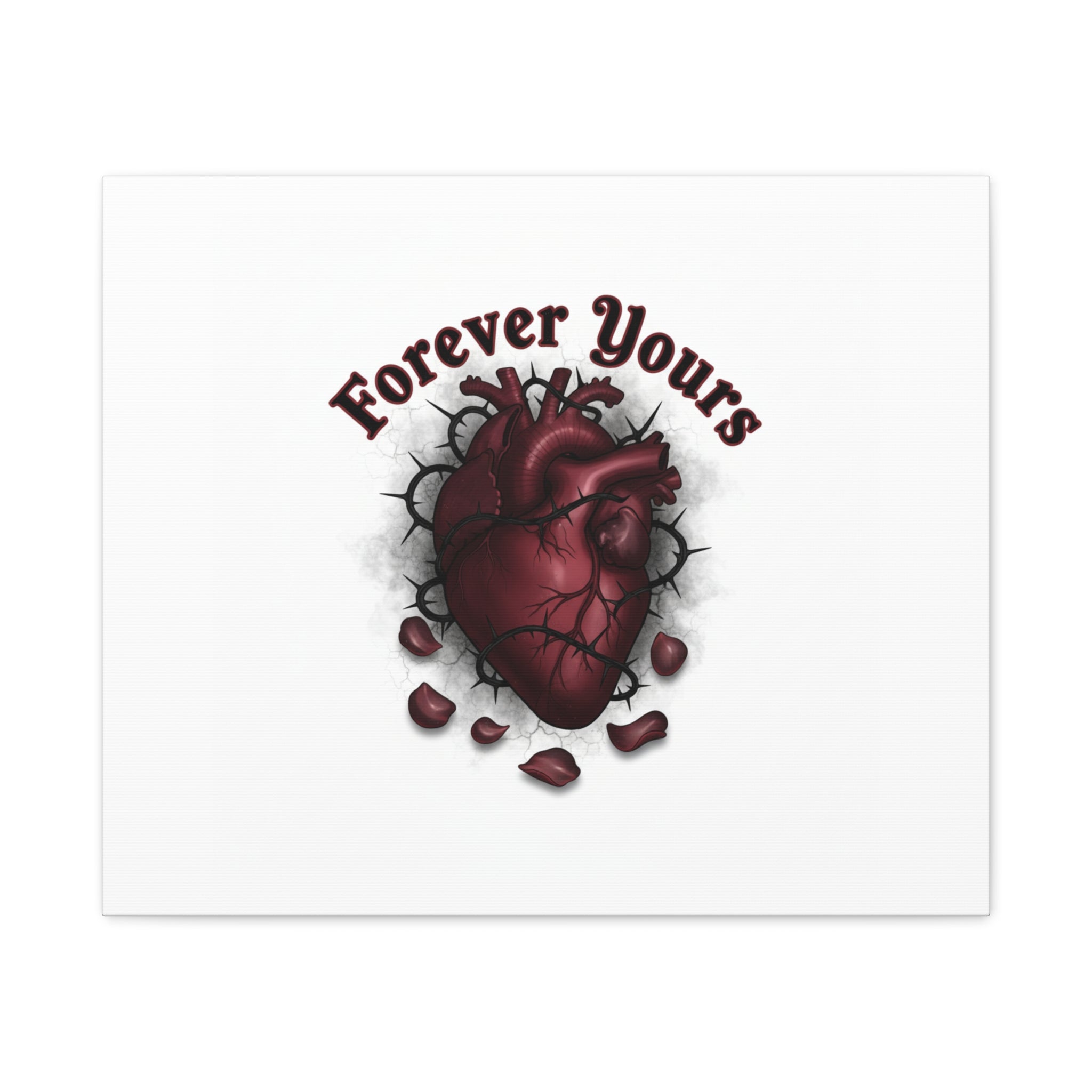 Anatomical Heart 'Forever Yours' Canvas | Dark Romance, Goth Valentine