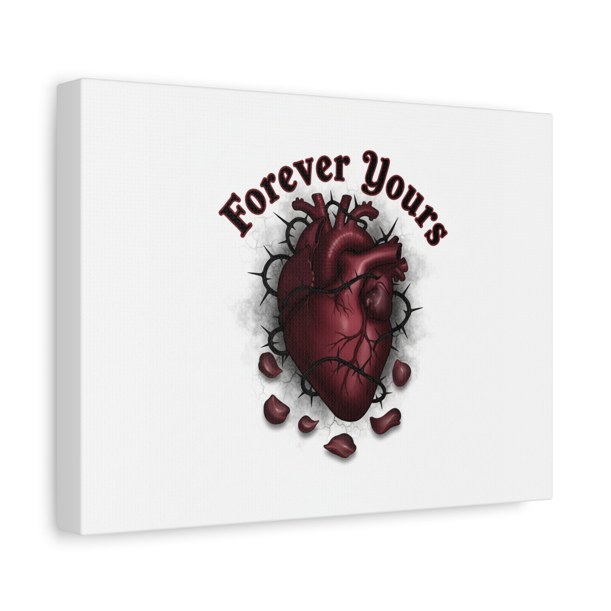Anatomical Heart 'Forever Yours' Canvas | Dark Romance, Goth Valentine