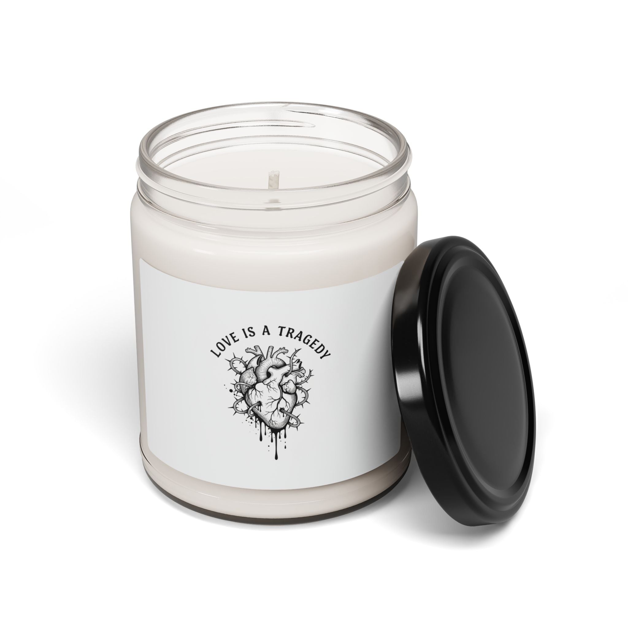 Love Is a Tragedy Candle | Goth Valentine, Dark Romance Soy Candle