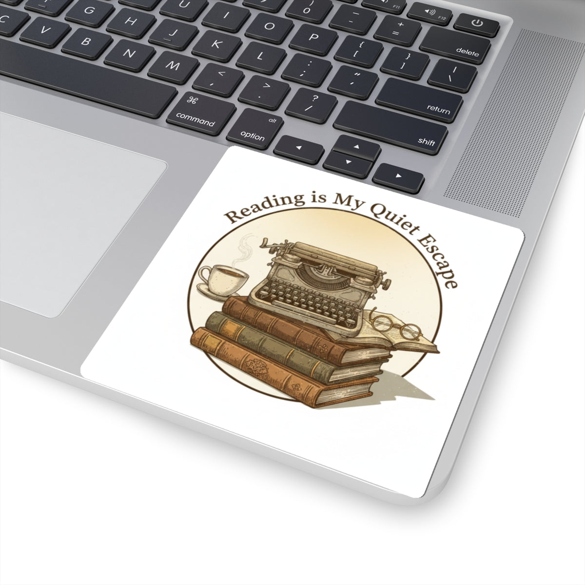 Reading Is My Quiet Escape Sticker | Book Lover, Typewriter Vintage Bookish