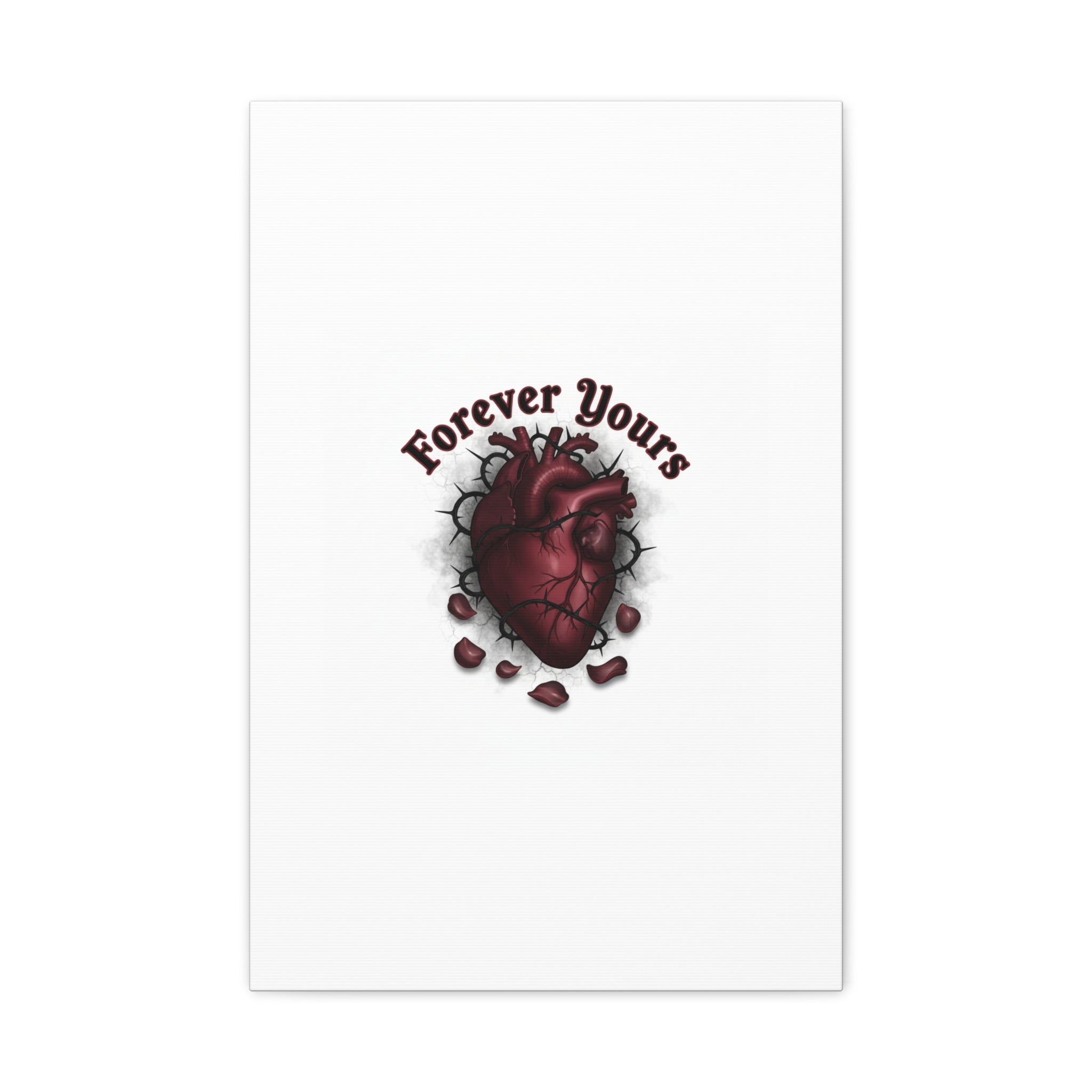 Anatomical Heart 'Forever Yours' Canvas | Dark Romance, Goth Valentine