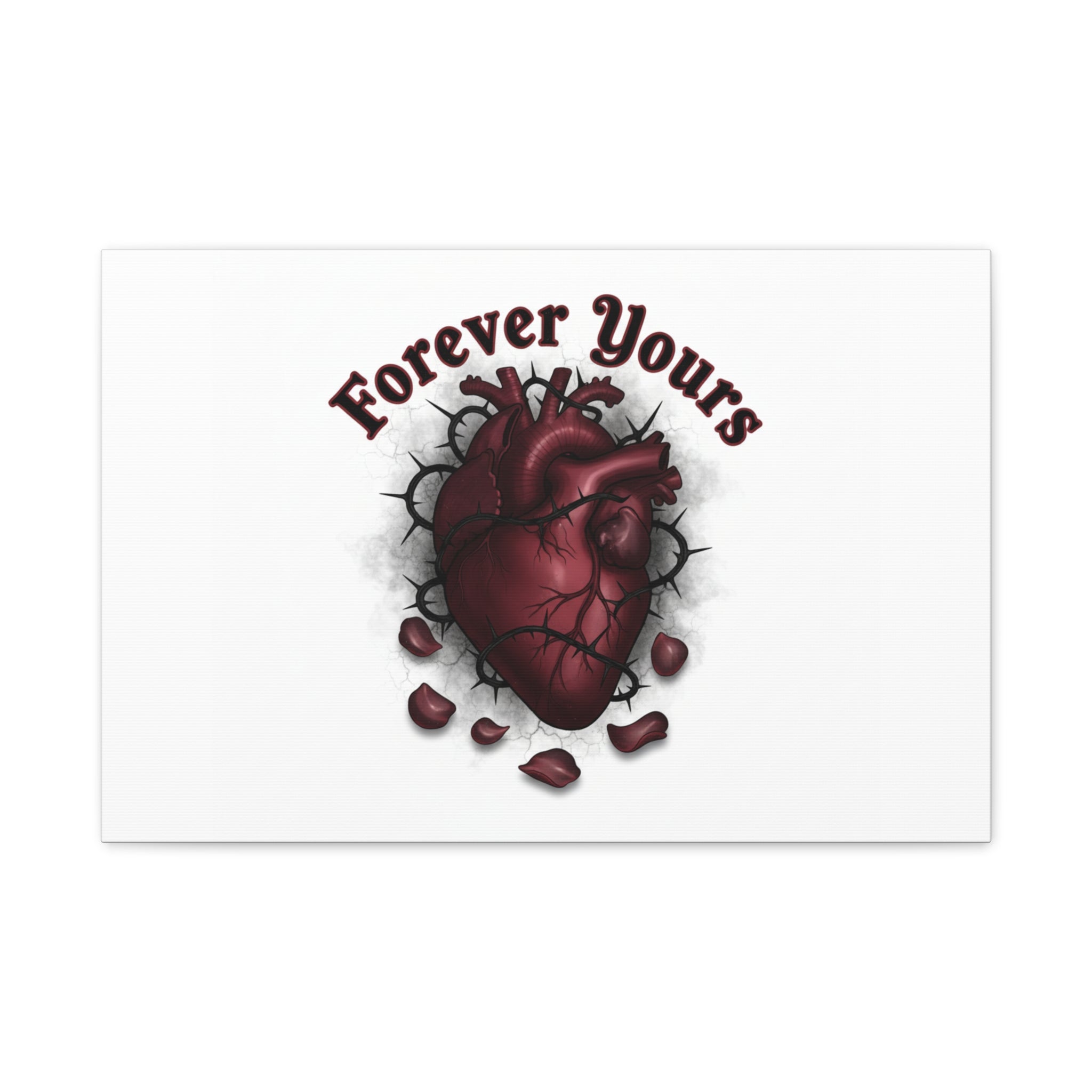 Anatomical Heart 'Forever Yours' Canvas | Dark Romance, Goth Valentine