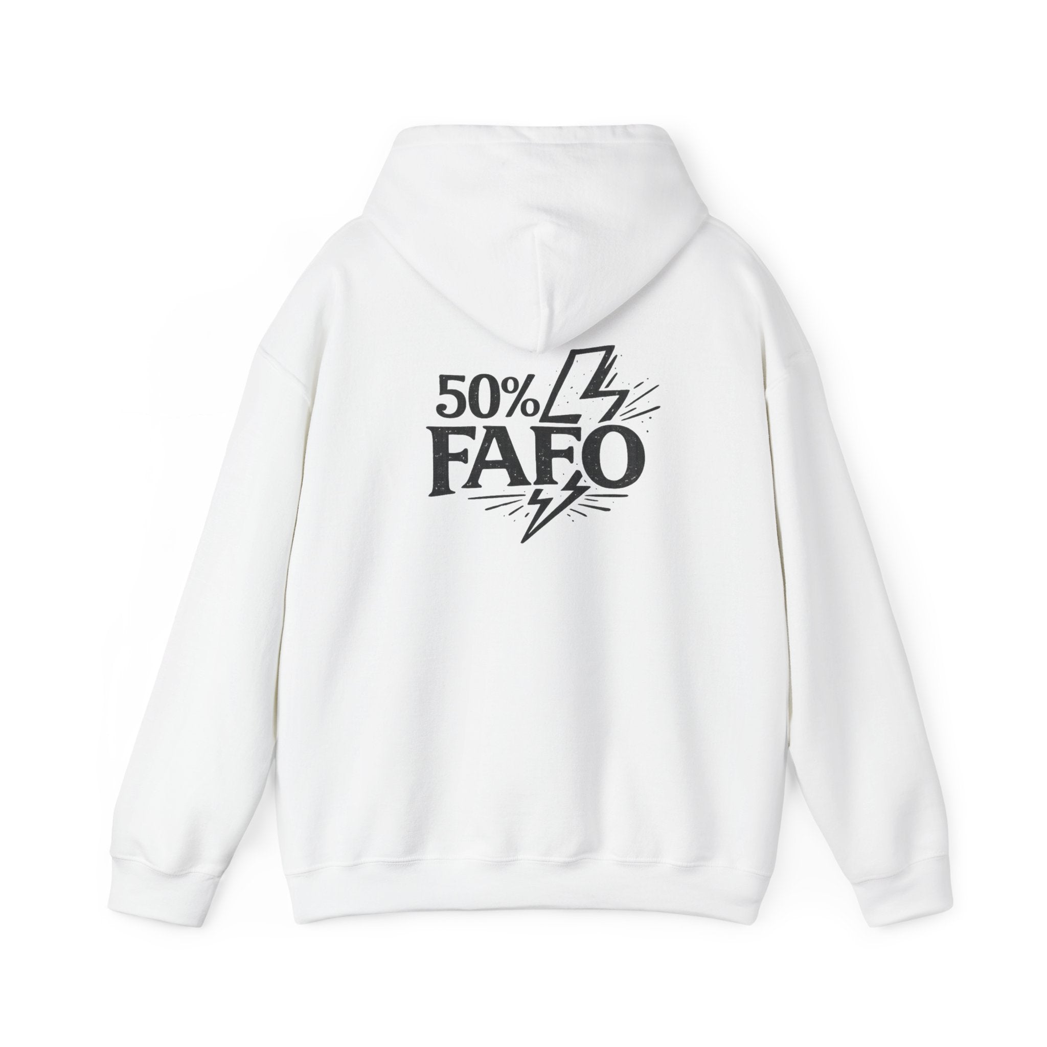 50 Percent Peace and Love 50 Percent FAFO Hoodie, Funny Sarcastic Graphic Sweatshirt, Edgy Streetwear Back Print Hoodie