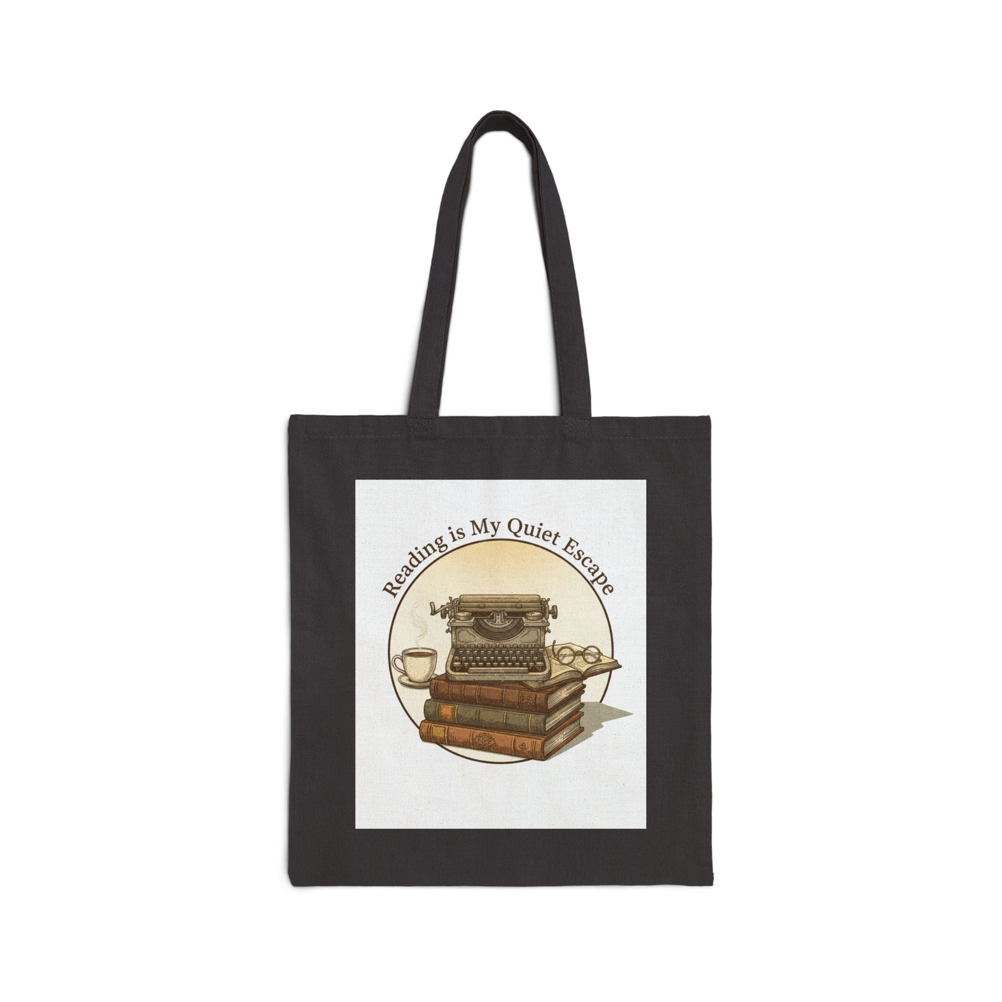 Just One More Chapter Tote | Book Lover Canvas Tote, Typewriter Vintage