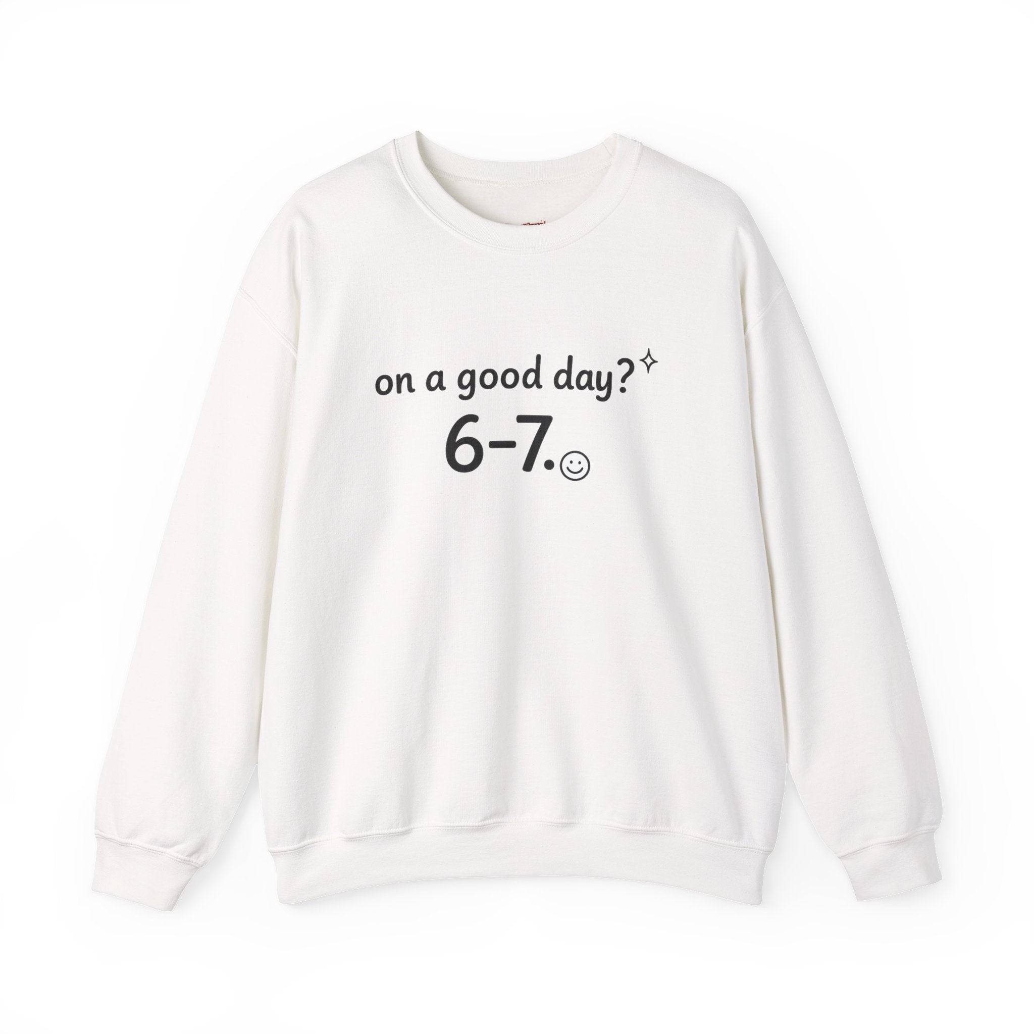 6-7 meme crewneck sweatshirt | 67 shirt, absurdist humor