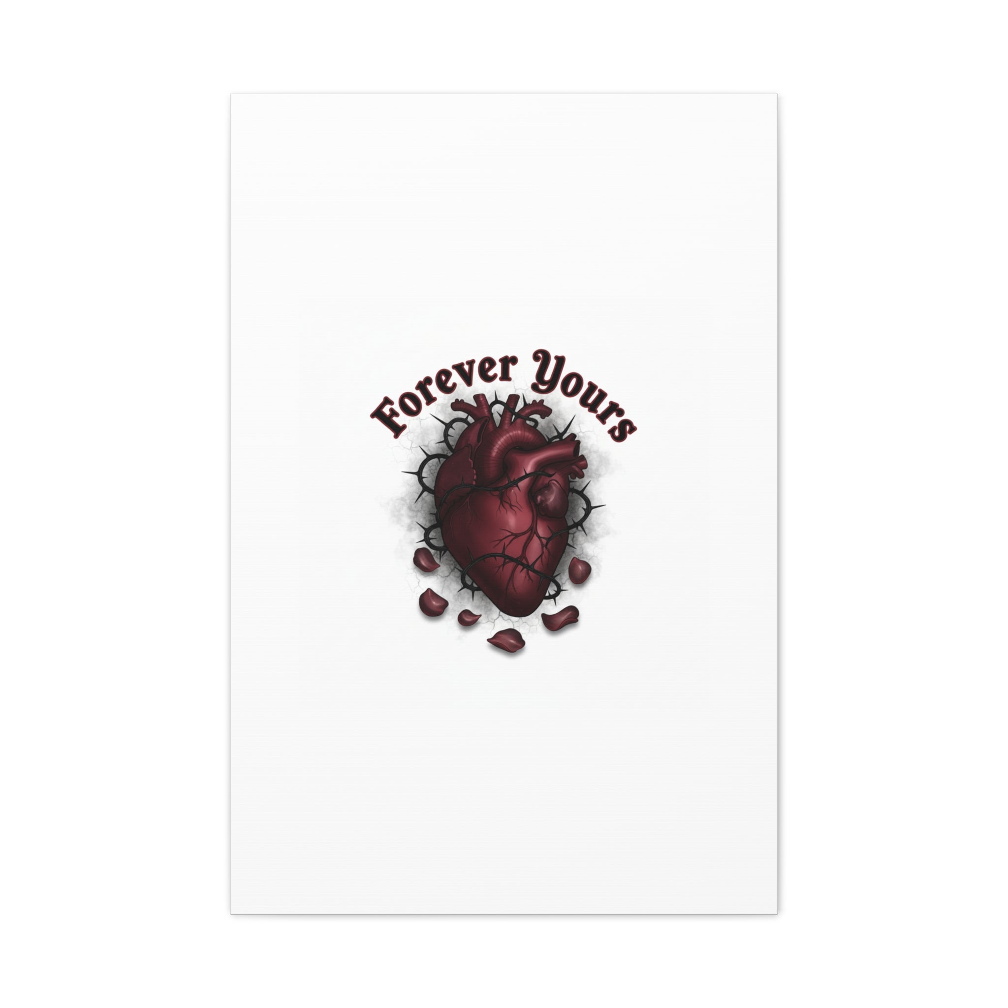 Anatomical Heart 'Forever Yours' Canvas | Dark Romance, Goth Valentine