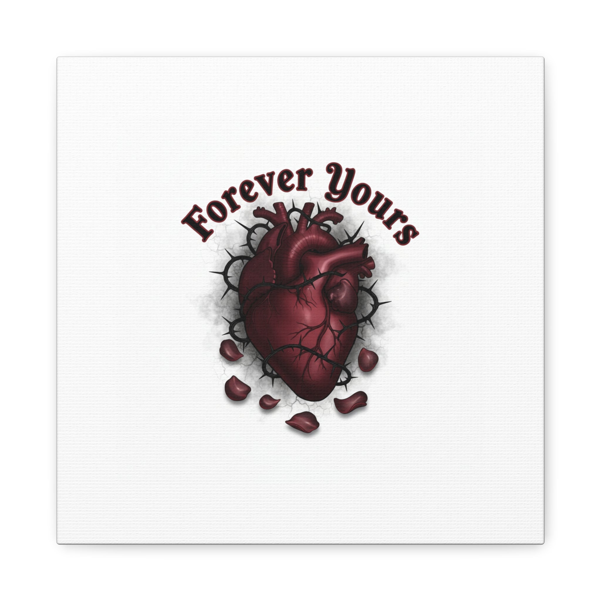 Anatomical Heart 'Forever Yours' Canvas | Dark Romance, Goth Valentine