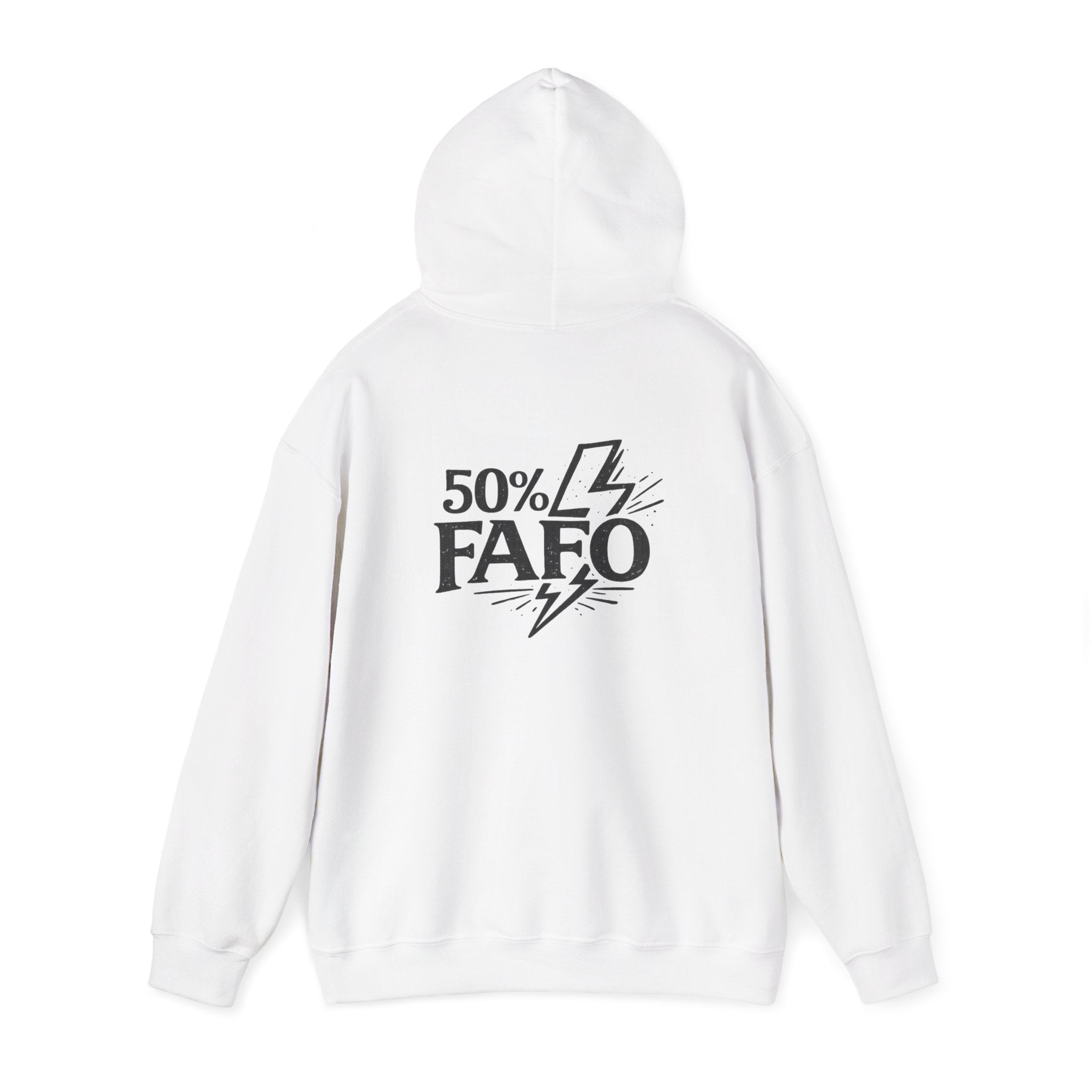 50 Percent Peace and Love 50 Percent FAFO Hoodie, Funny Sarcastic Graphic Sweatshirt, Edgy Streetwear Back Print Hoodie
