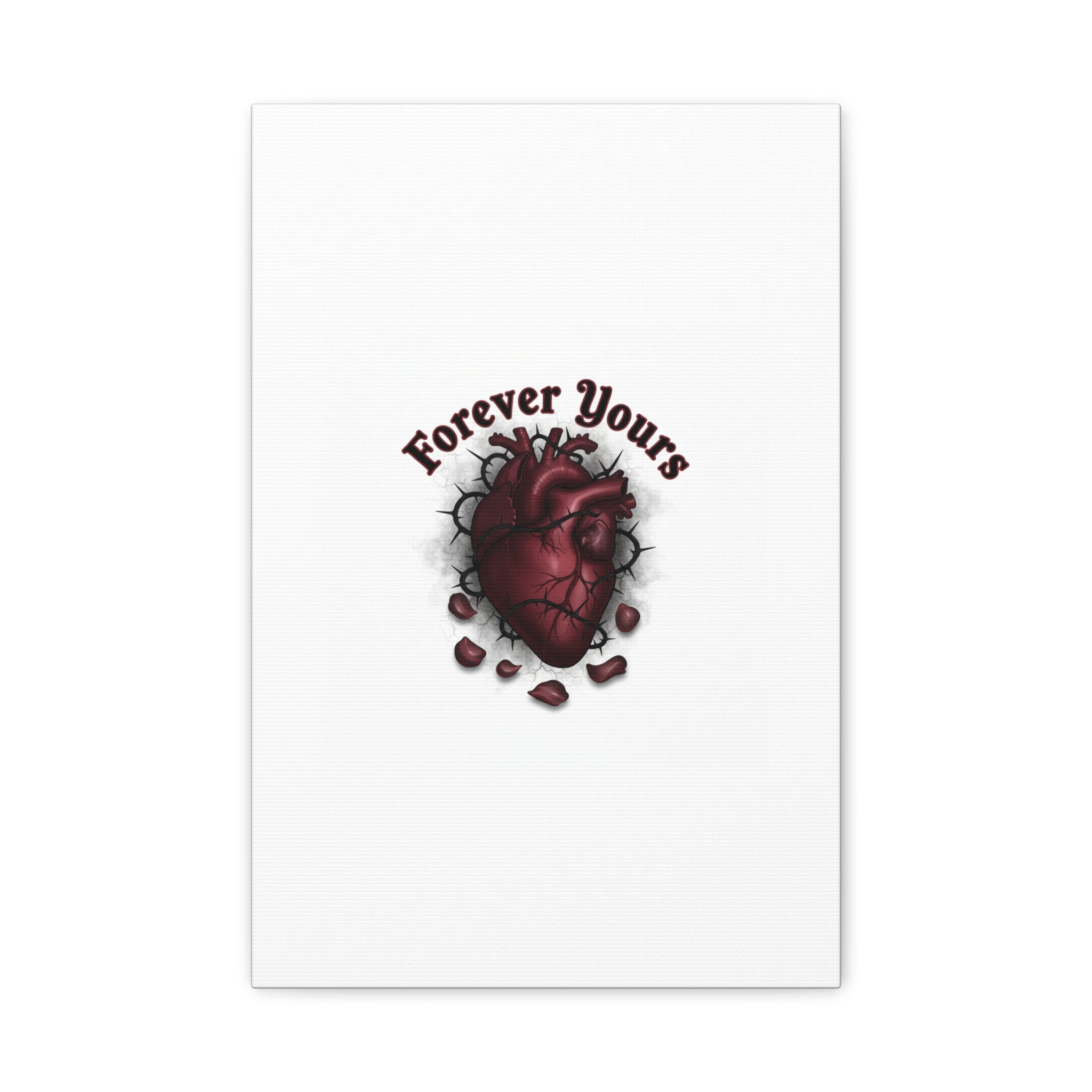 Anatomical Heart 'Forever Yours' Canvas | Dark Romance, Goth Valentine