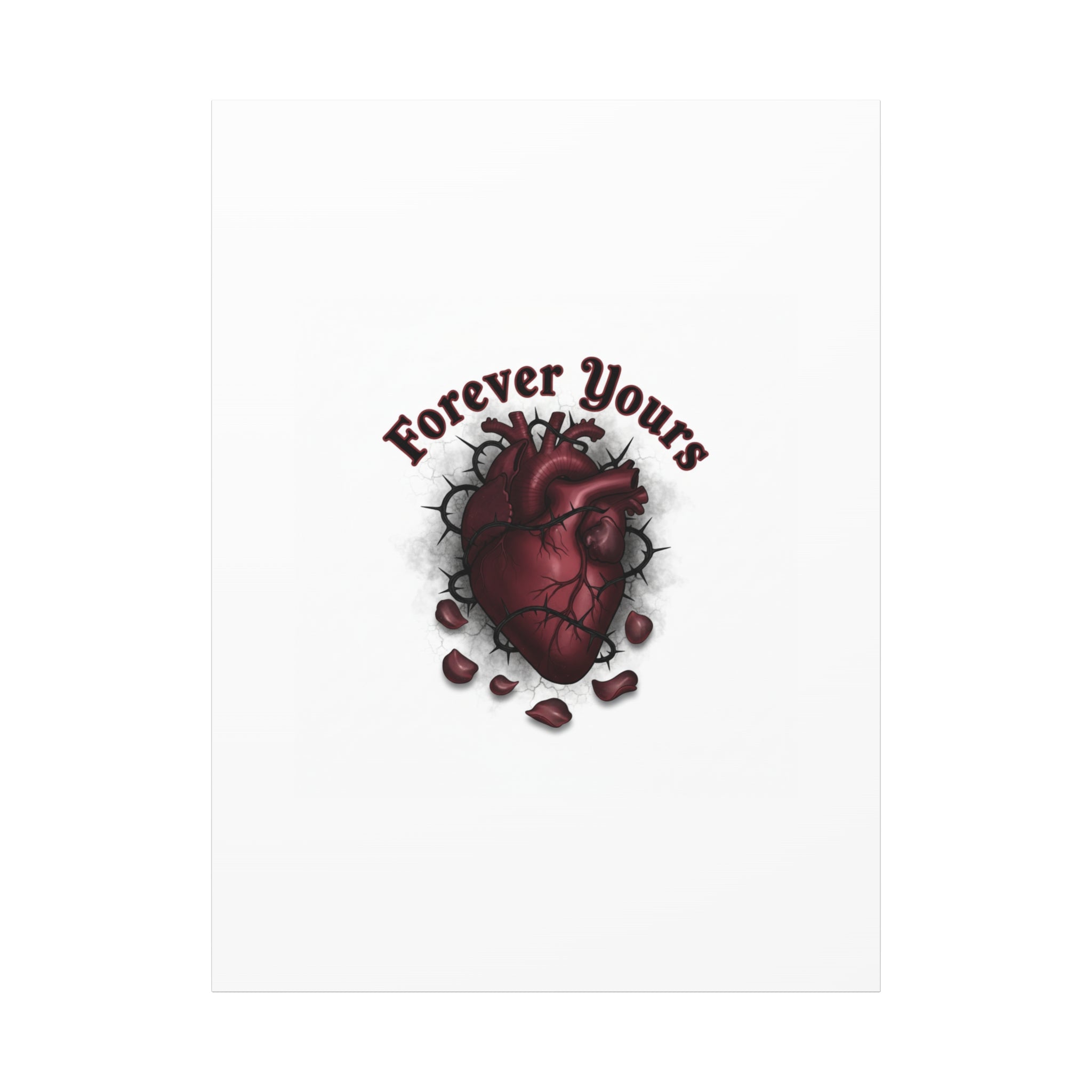Anatomical Heart 'Forever Yours' Canvas | Dark Romance, Goth Valentine