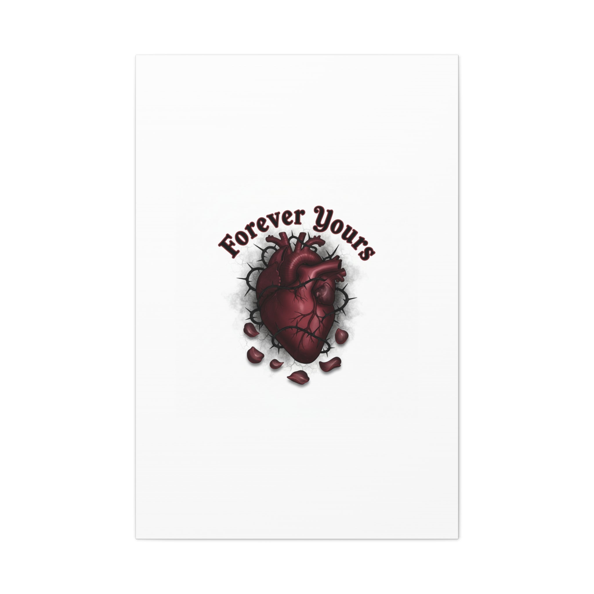 Anatomical Heart 'Forever Yours' Canvas | Dark Romance, Goth Valentine
