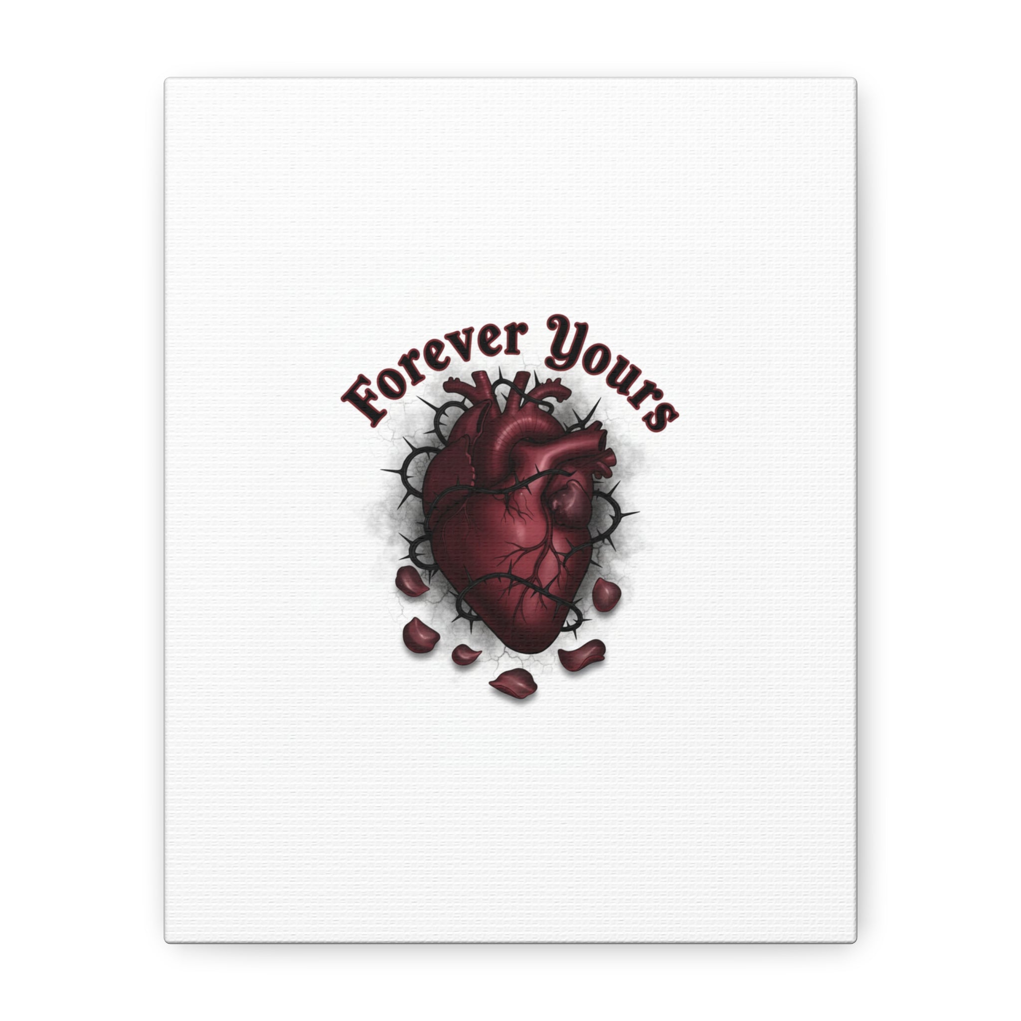 Anatomical Heart 'Forever Yours' Canvas | Dark Romance, Goth Valentine