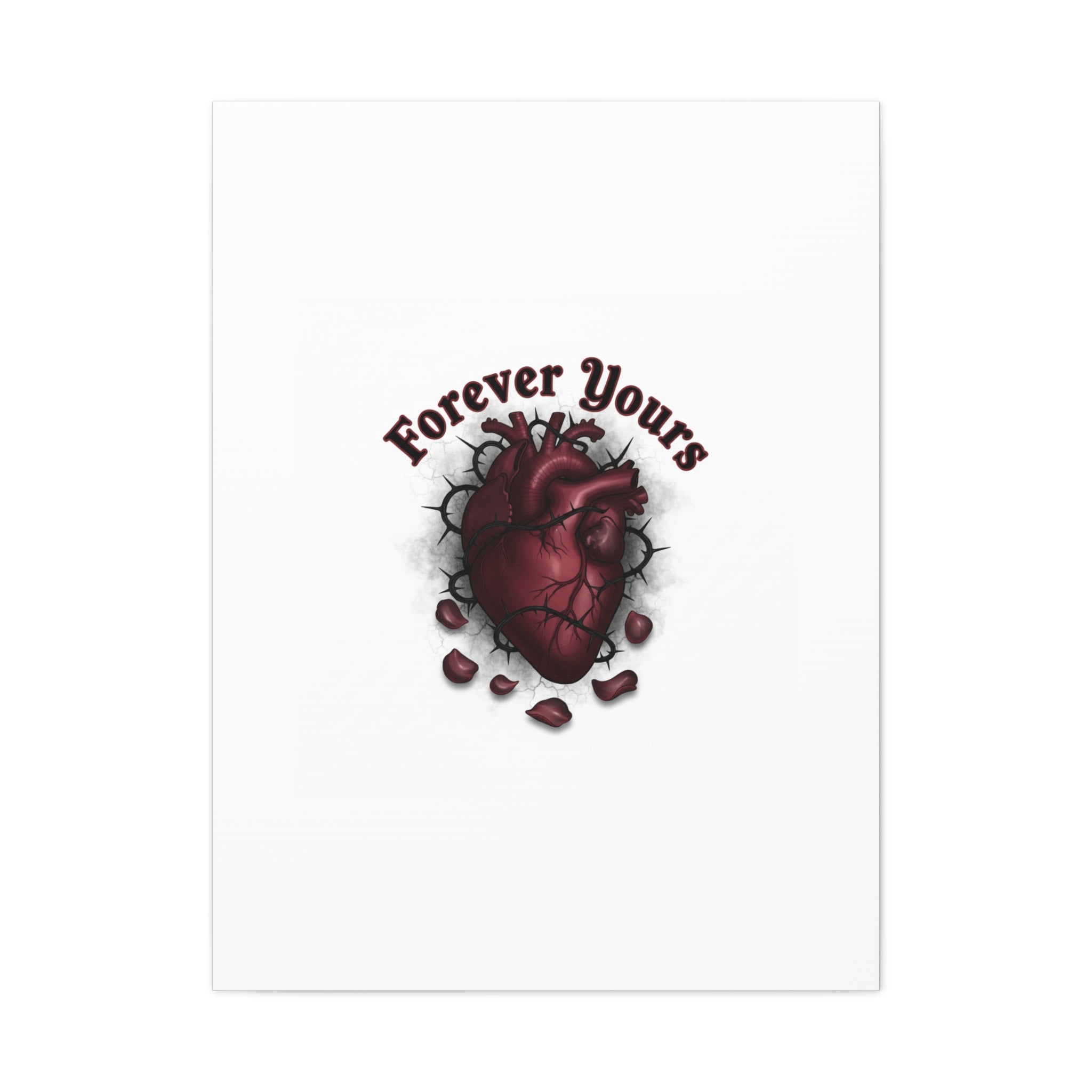 Anatomical Heart 'Forever Yours' Canvas | Dark Romance, Goth Valentine