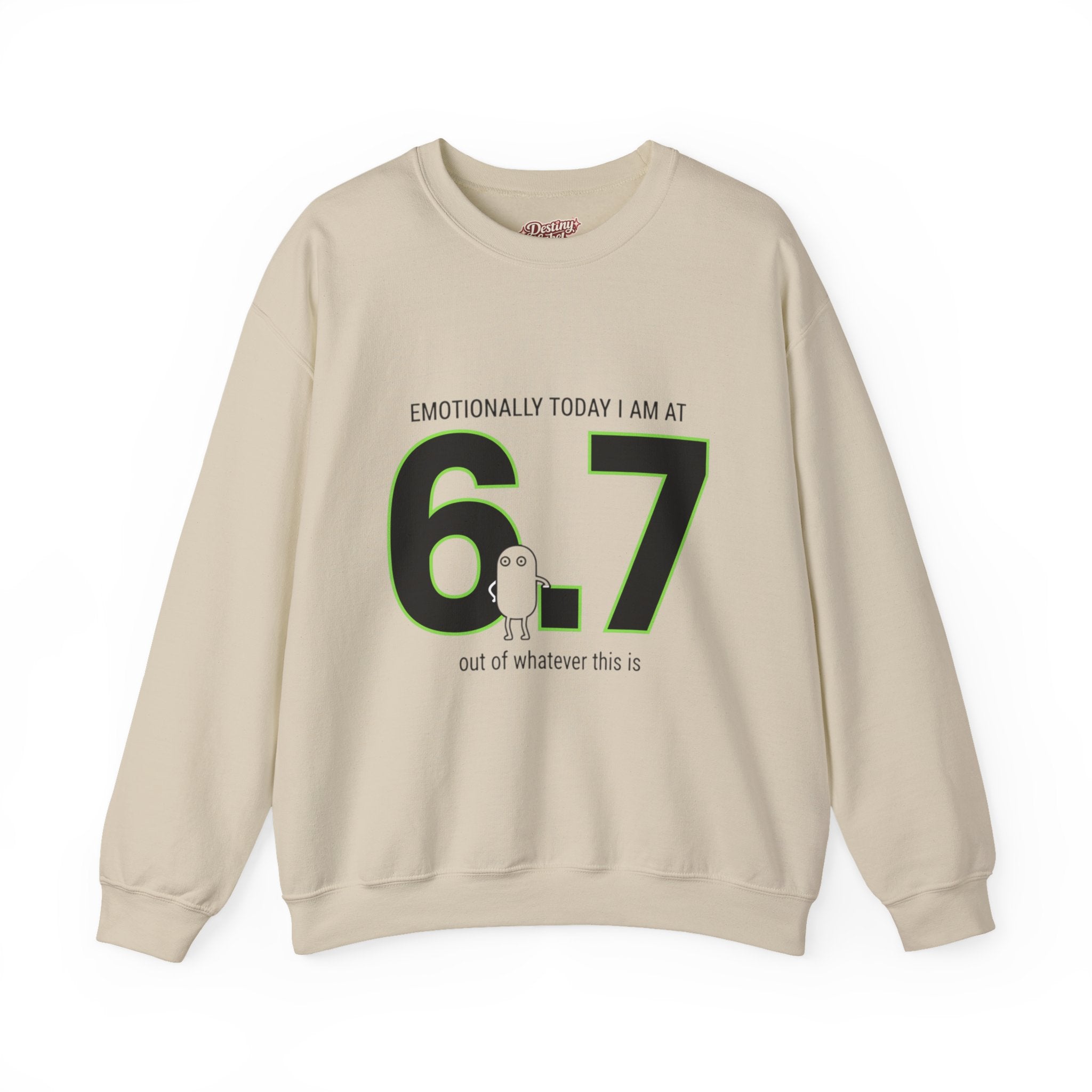 6.7 minimalist number crewneck sweatshirt | absurdist humor, meme shirt