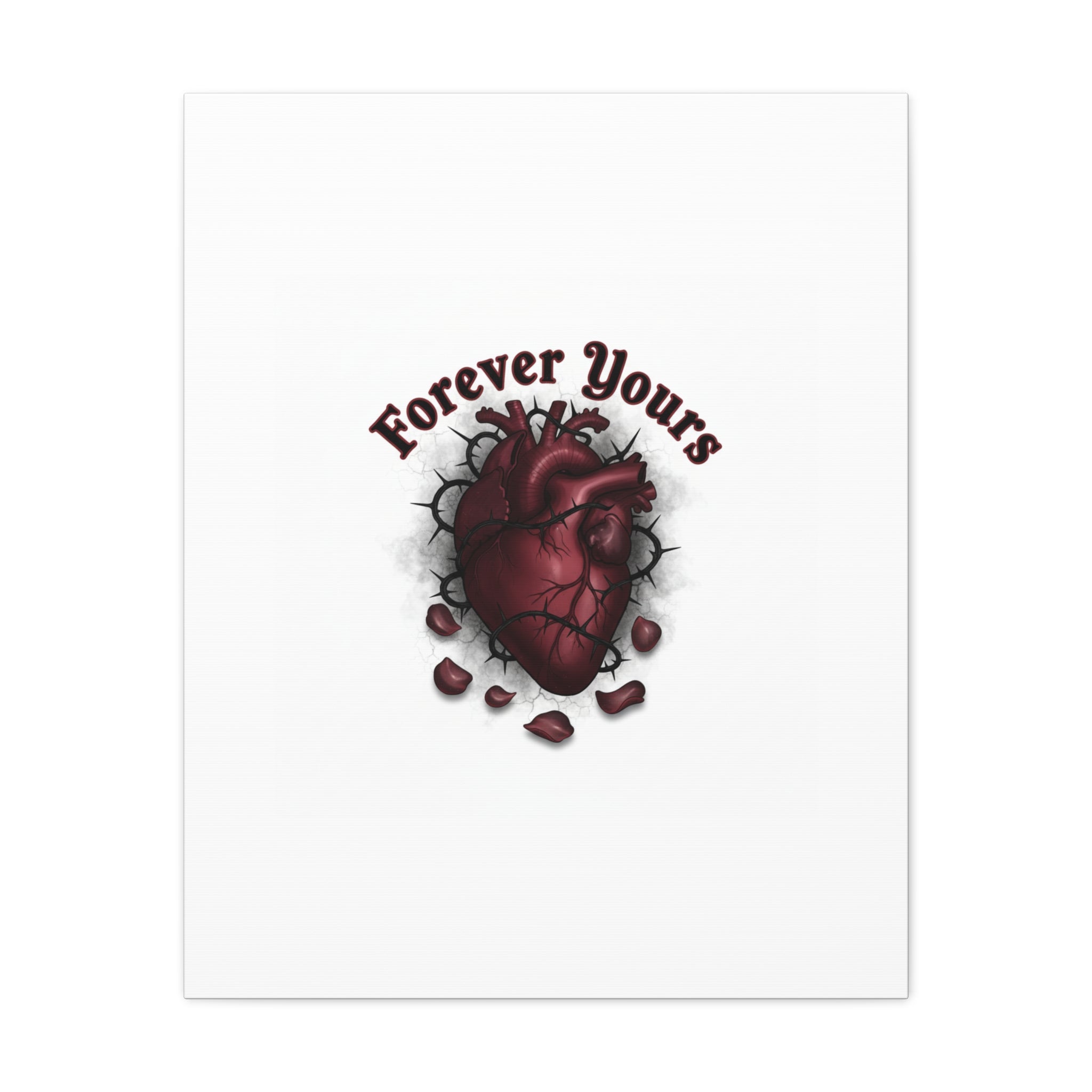 Anatomical Heart 'Forever Yours' Canvas | Dark Romance, Goth Valentine