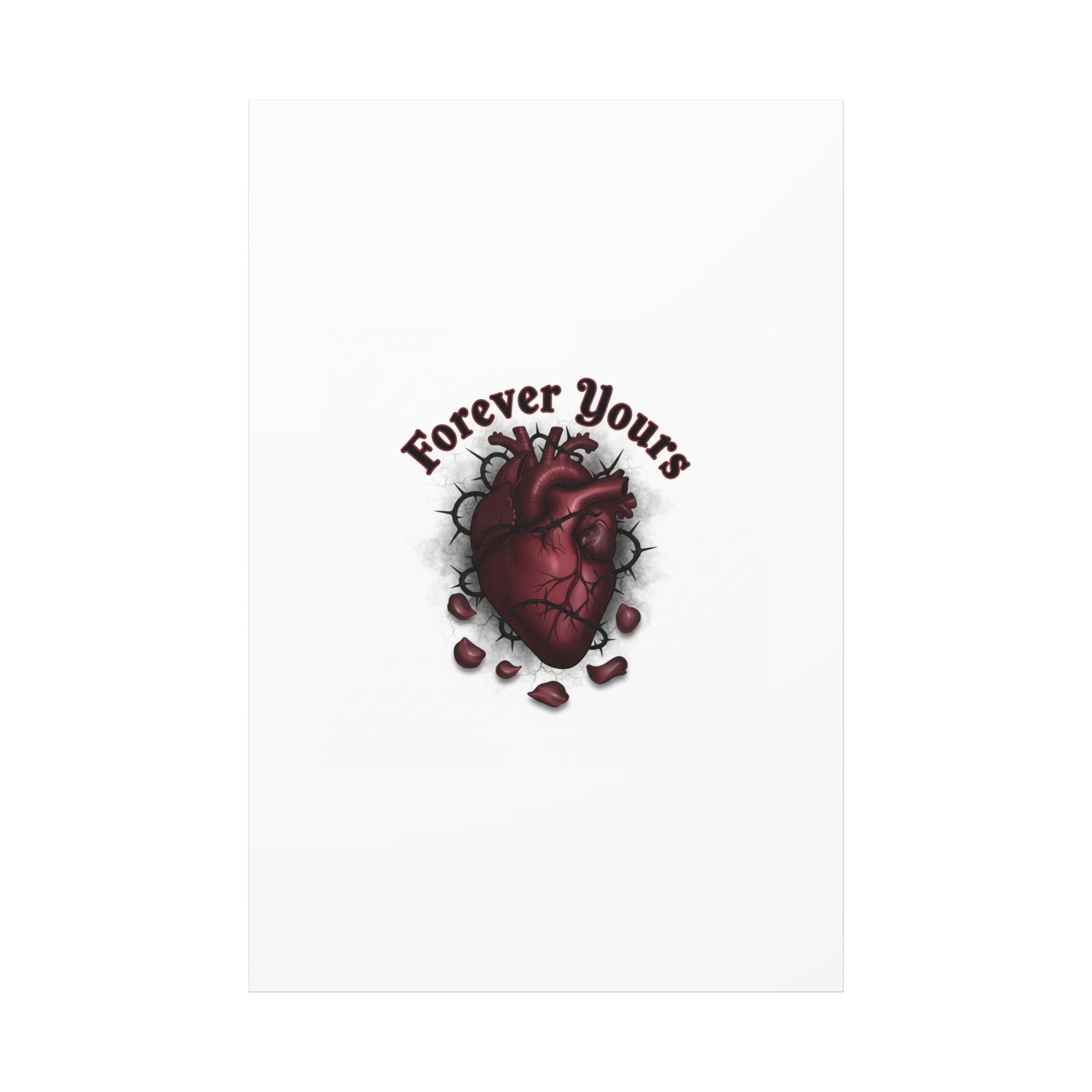 Anatomical Heart 'Forever Yours' Canvas | Dark Romance, Goth Valentine