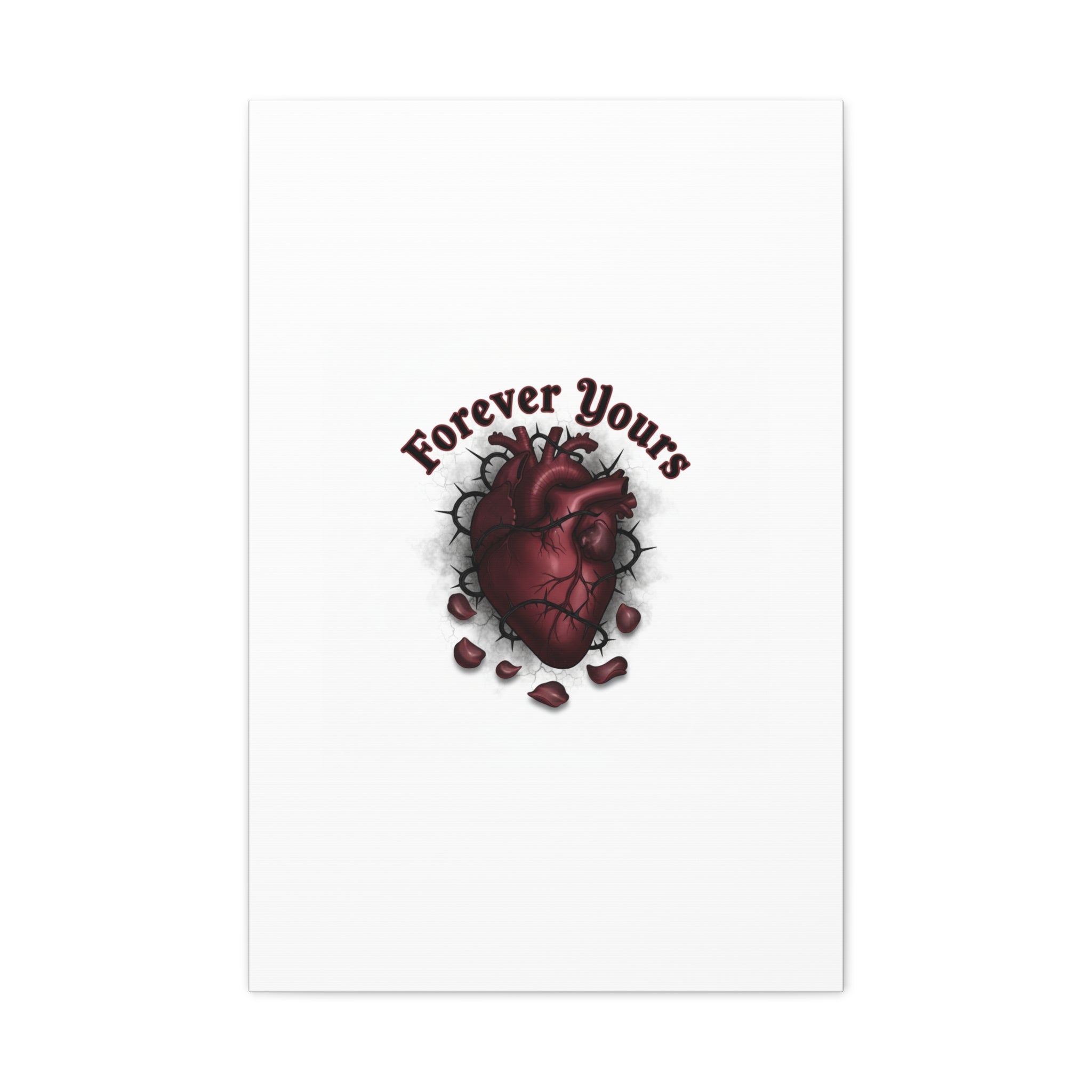 Anatomical Heart 'Forever Yours' Canvas | Dark Romance, Goth Valentine