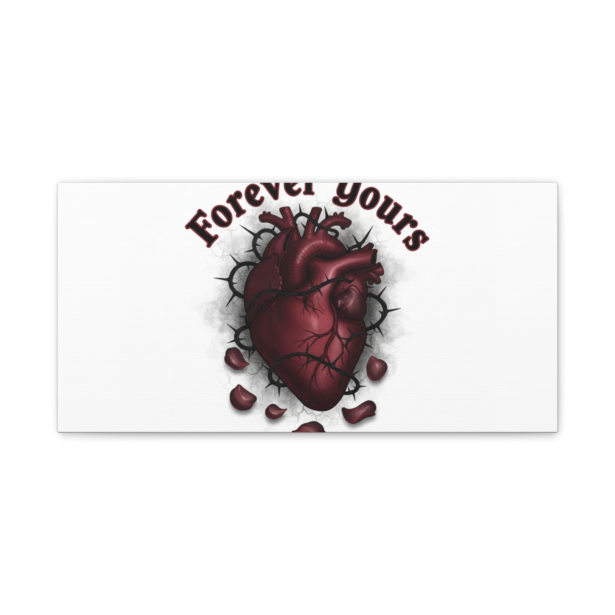 Anatomical Heart 'Forever Yours' Canvas | Dark Romance, Goth Valentine