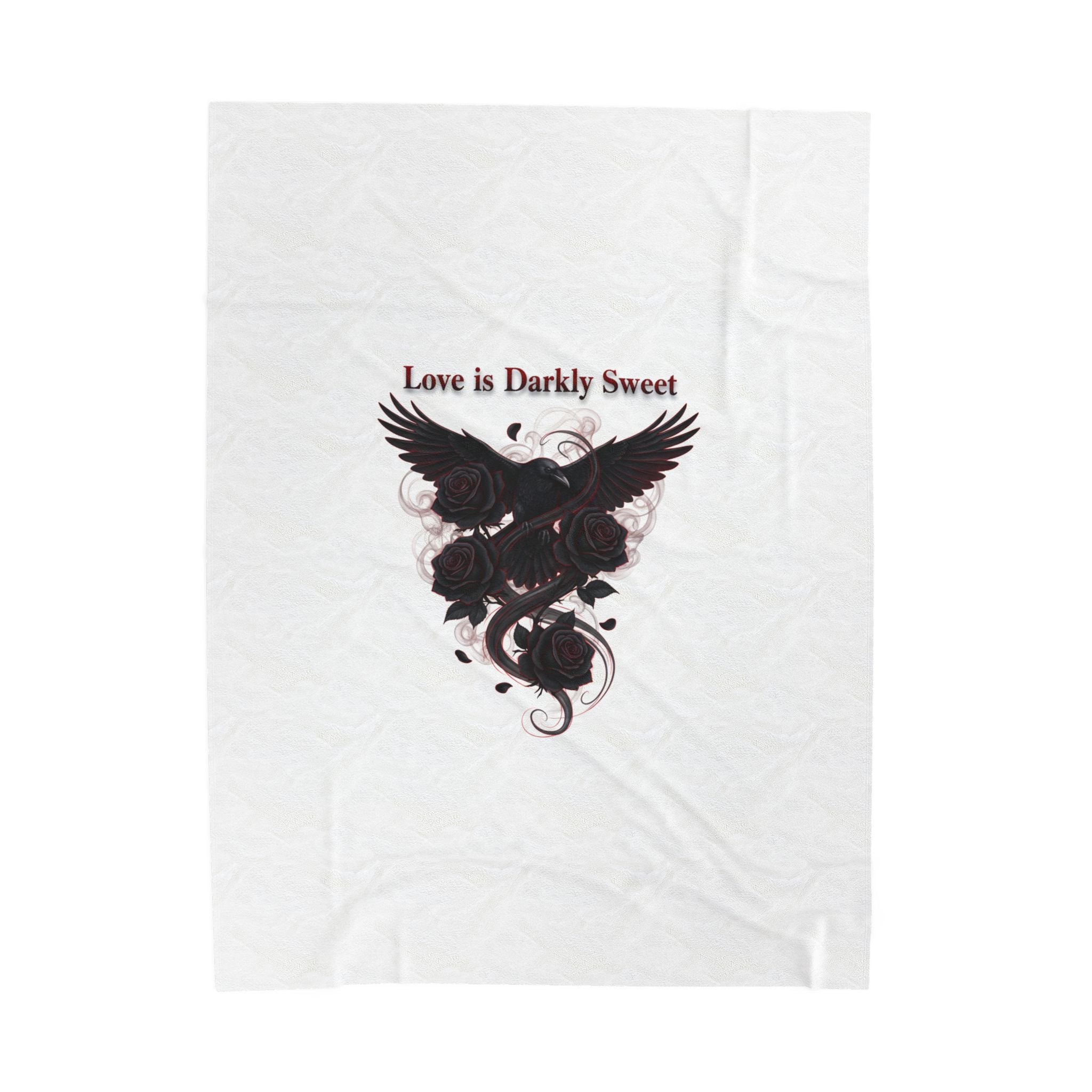 Love Is Darkly Sweet Velveteen Blanket | goth valentine, dark romance