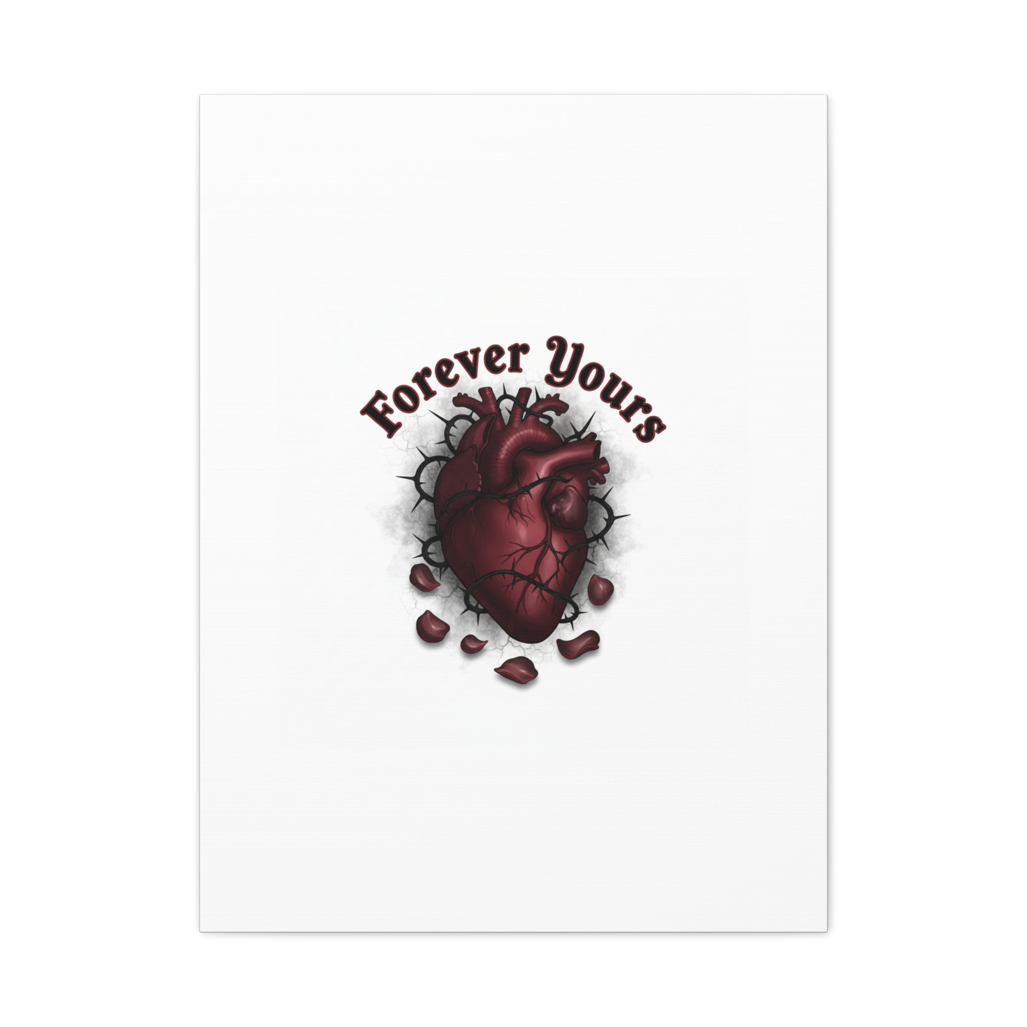 Anatomical Heart 'Forever Yours' Canvas | Dark Romance, Goth Valentine