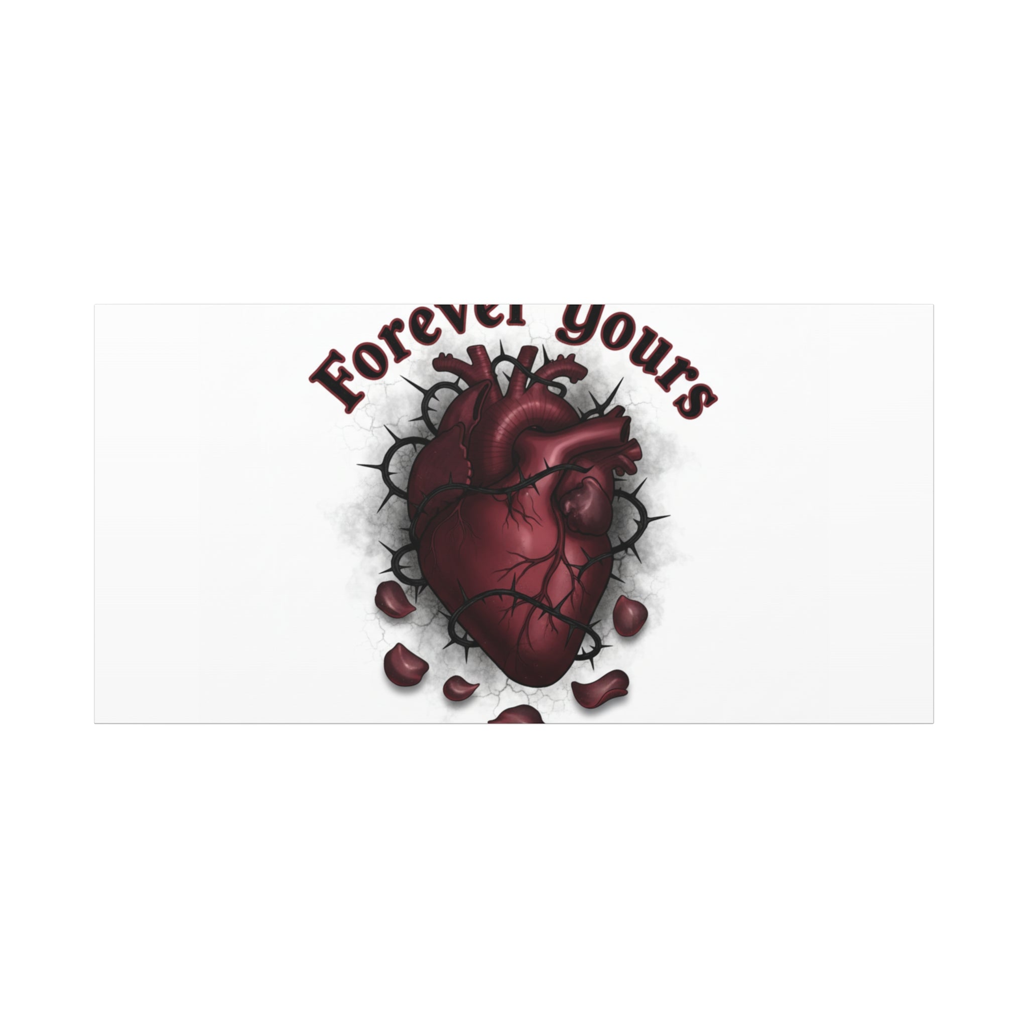 Anatomical Heart 'Forever Yours' Canvas | Dark Romance, Goth Valentine