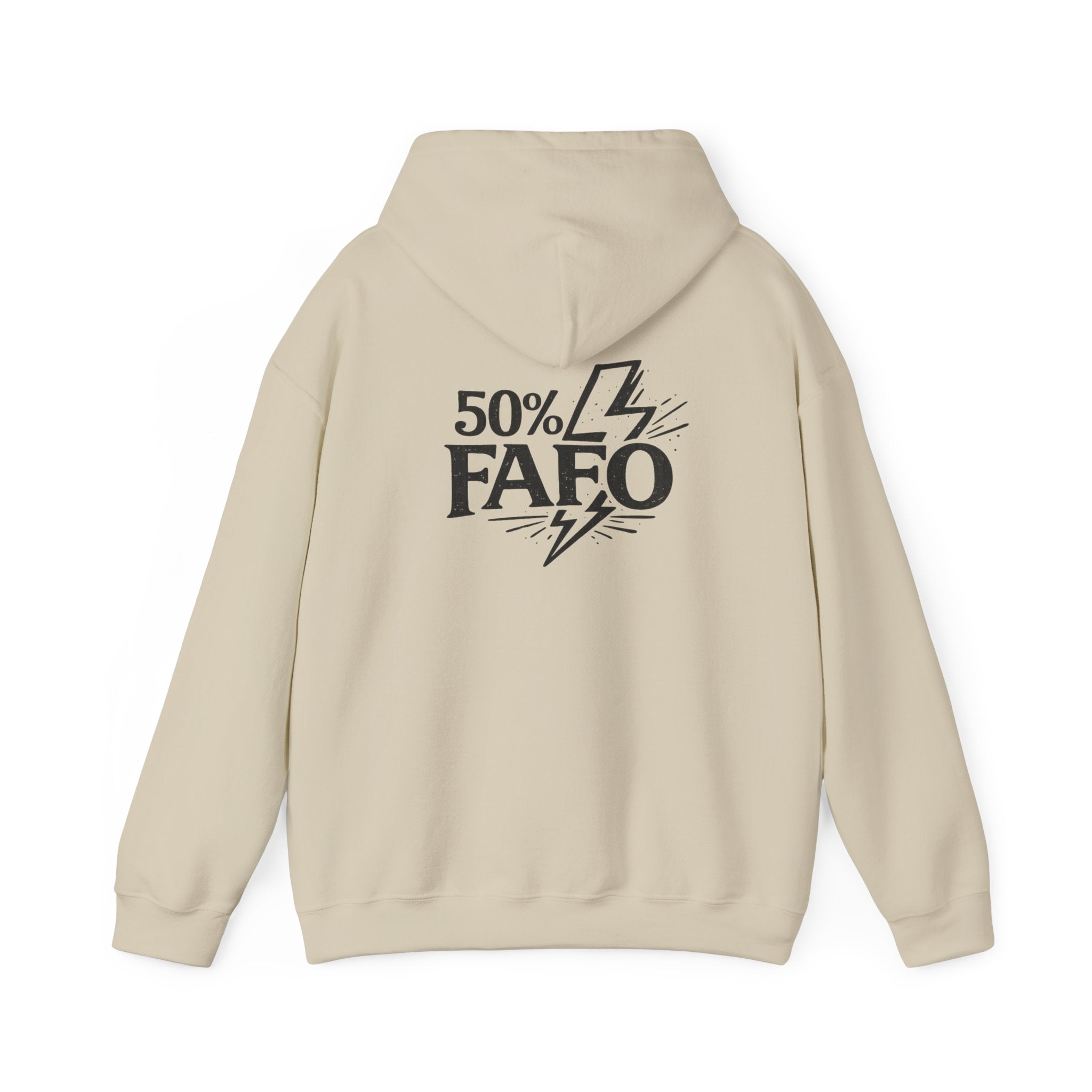 50 Percent Peace and Love 50 Percent FAFO Hoodie, Funny Sarcastic Graphic Sweatshirt, Edgy Streetwear Back Print Hoodie