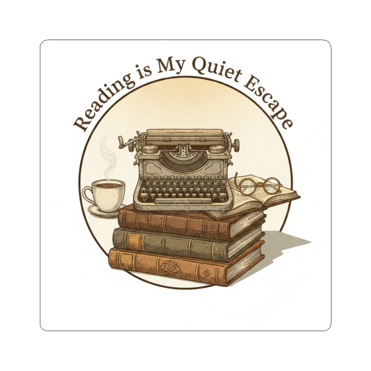 Reading Is My Quiet Escape Sticker | Book Lover, Typewriter Vintage Bookish
