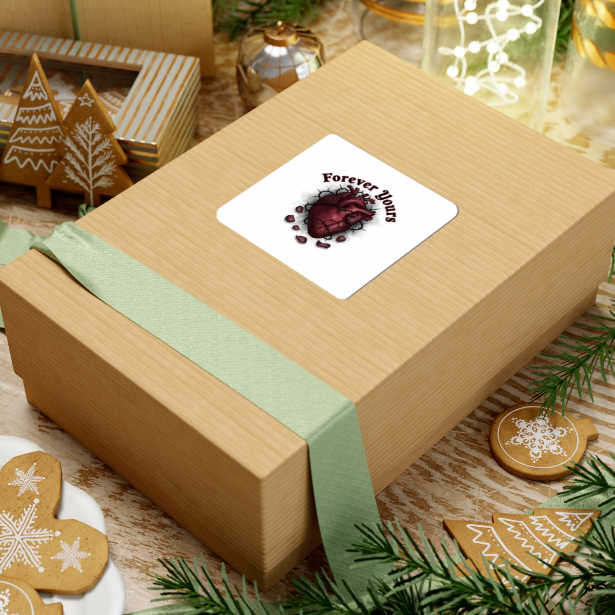 Forever Yours Anatomical Heart Sticker | goth valentine, dark romance